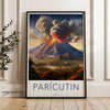 Paricutin Volcano Poster, Mexican Landscape Art, Historical Wall Decor, Cultural Landmark Print, Natural Beauty Artwork