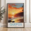 Quepos Costa Rica Wall Art, Sunset Beach Poster, Tropical Coastal Decor, Scenic Ocean View Print, Colorful Caribbean Landscape Art