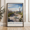 Plaça de Catalunya Wall Art, Historical Spanish Plaza Artwork, Barcelona Cityscape Print, Architectural Wonders, Scenic Europe Decor