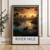 River Nile Wall Art, Sunset Landscape Artwork, Serene River Scene, African Wall Decor, Nature inspired Art Print, Home Decor