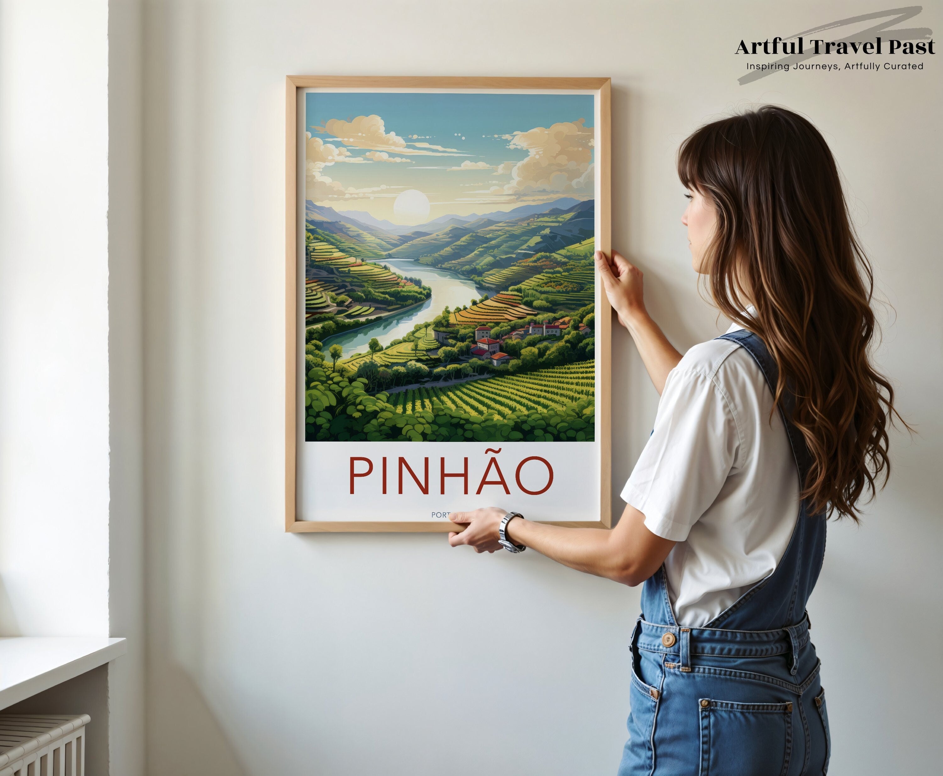 Pinhão Wall Art, Scenic Landscape Print, Portugal River Valley, Nature and Vineyard Art, Travel Poster, European Destination Decor