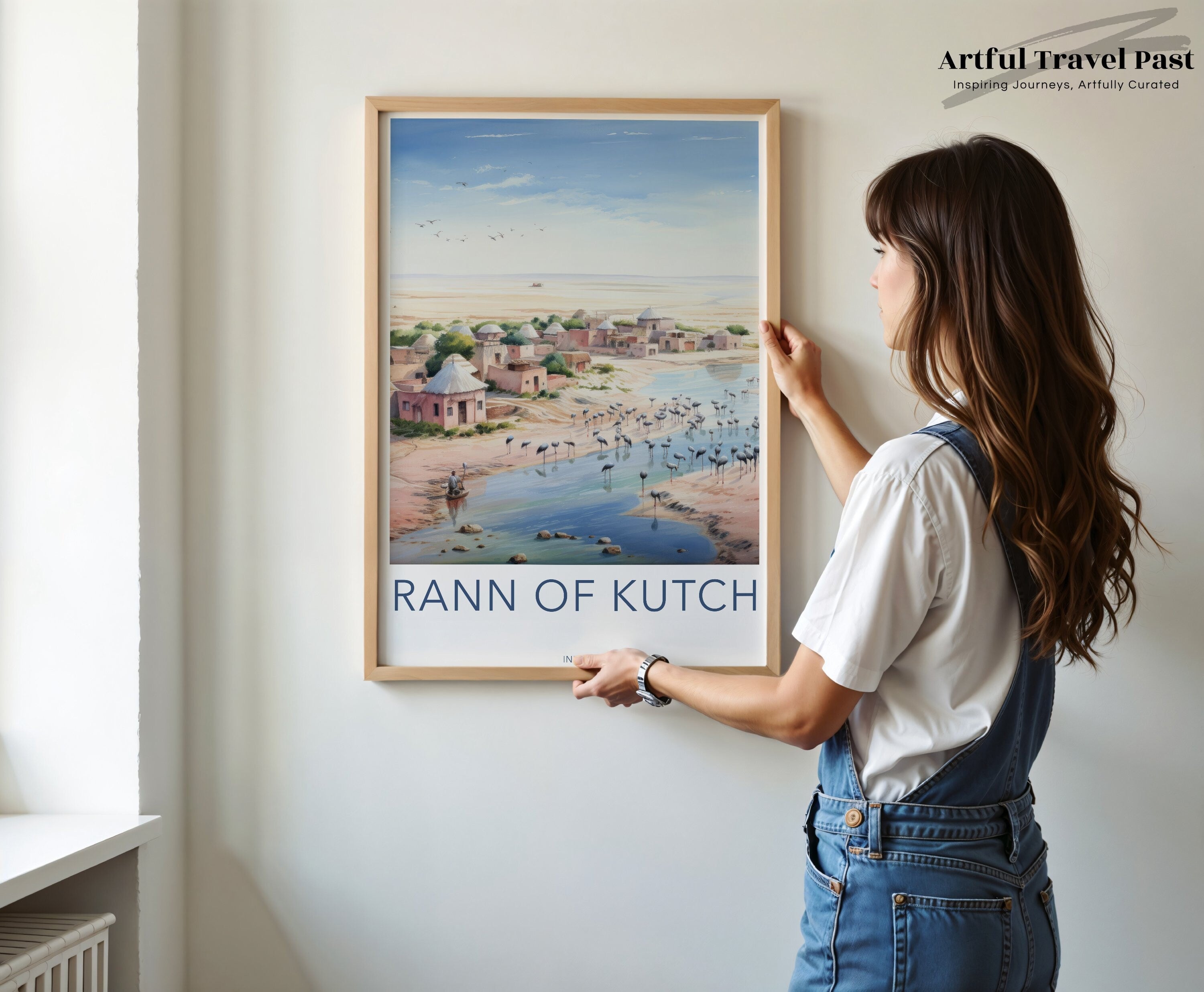 Rann of Kutch Wall Art, Coastal Landscape Painting, Serene Village Scene, Unique Home Decor, Indian Art, Nature Inspired Art, Scenic Wall