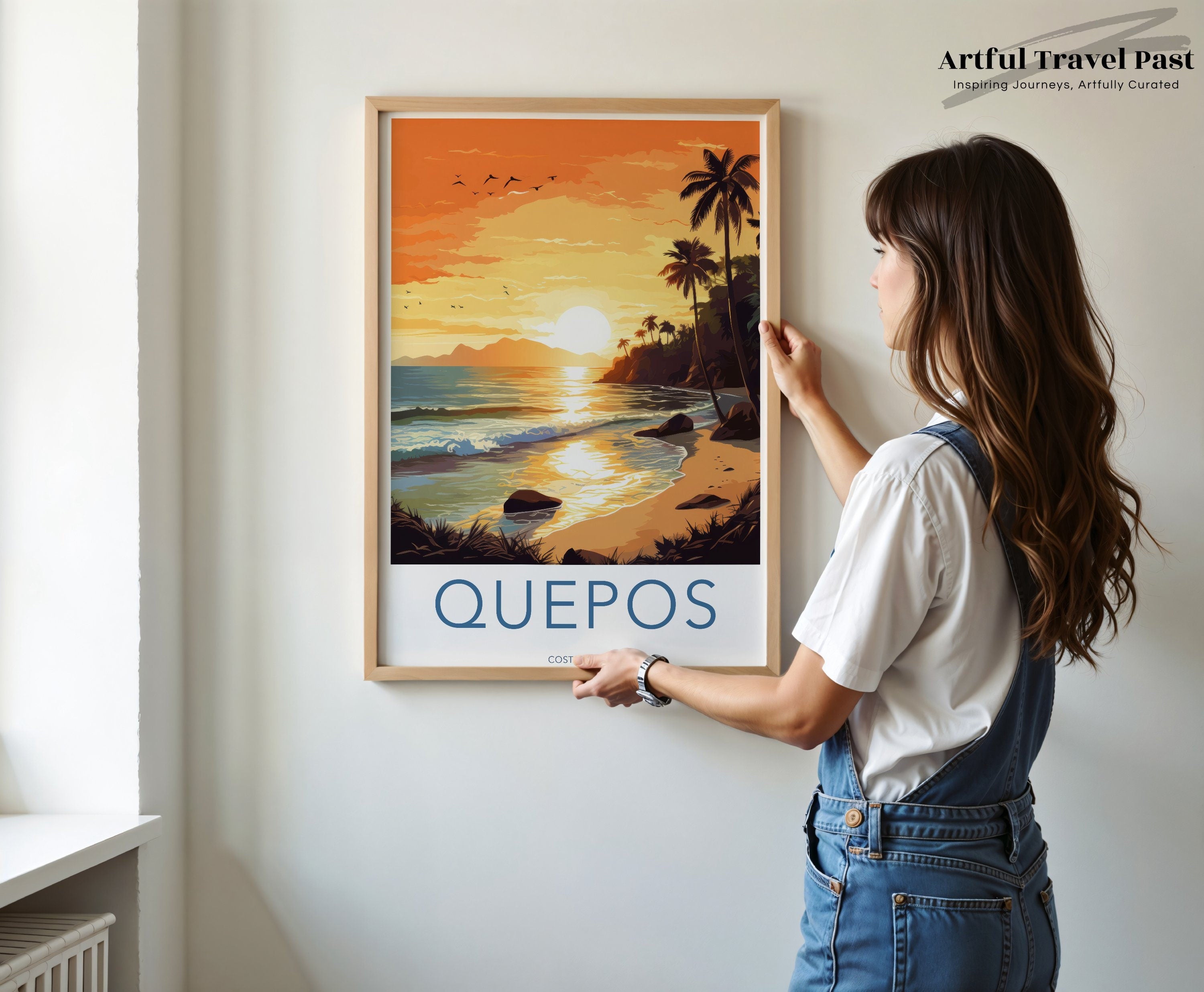 Quepos Costa Rica Sunset Beach Art, Tropical Paradise Wall Print, Coastal Decor, Nature Landscape Poster, Eco-Friendly Artwork