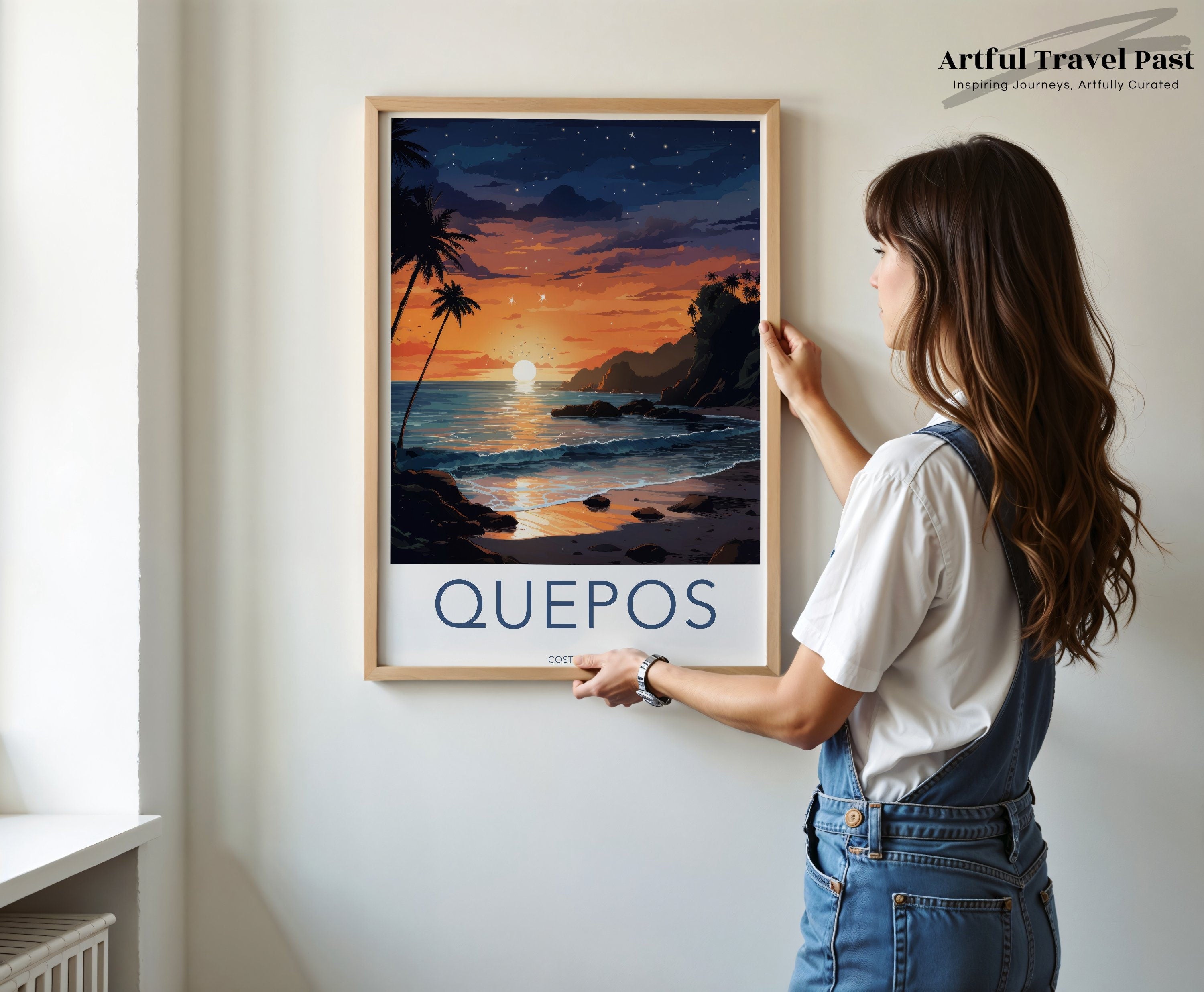 Quepos Wall Art, Costa Rica Sunset Art Print, Tropical Beach Decor, Coastal Landscape Poster, Nature Lovers Gift, Home Decoration