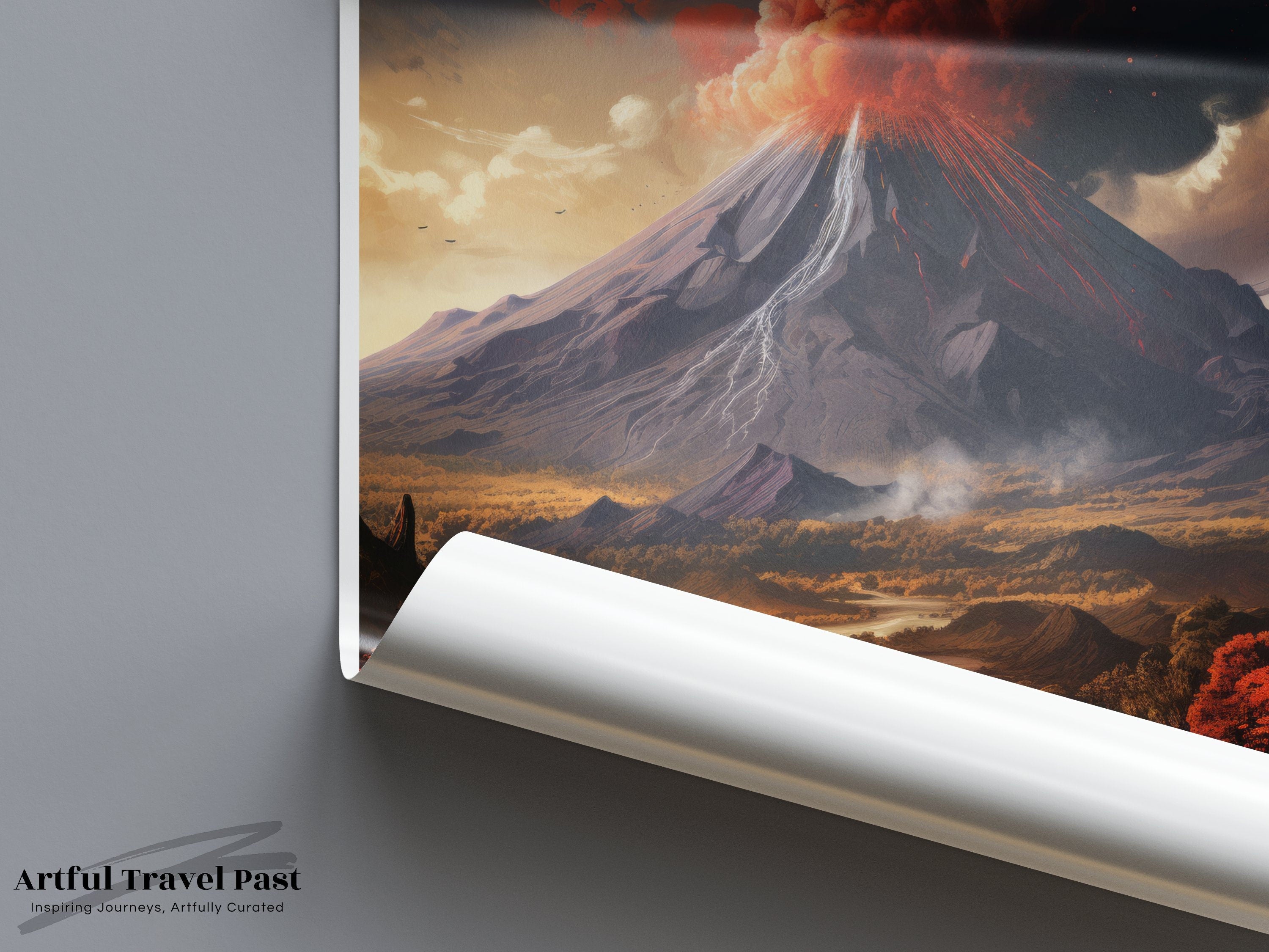 Parícutin Mexico Wall Art, Volcanic Eruption Poster, Historical Natural Landmark Decor, Mexican Landscape Print, Nature Lover Gift