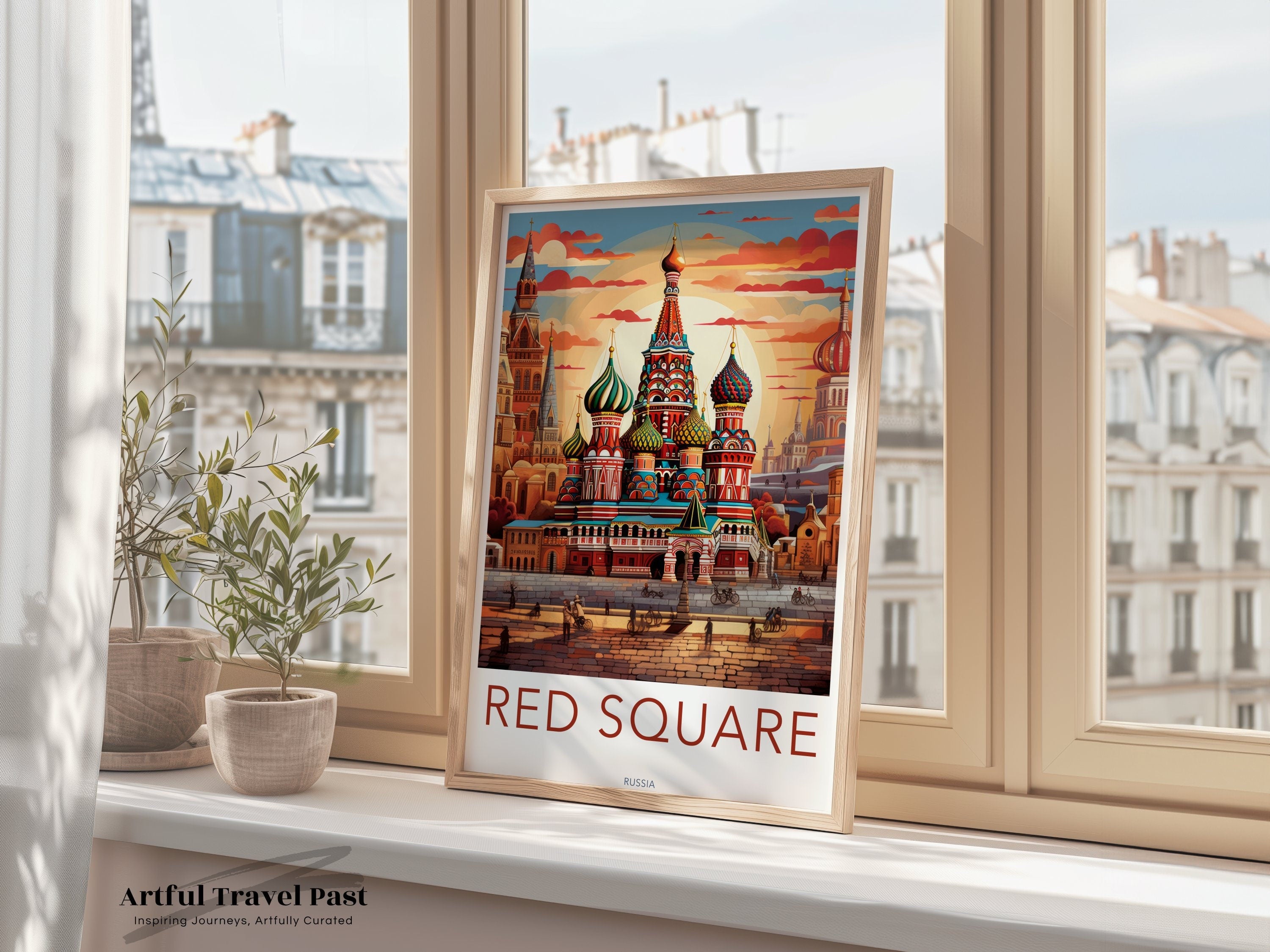 Red Square Russia Wall Art, Historical Landmark Poster, Moscow Cityscape Print, Colorful Architectural Decor, Travel Souvenir Artwork