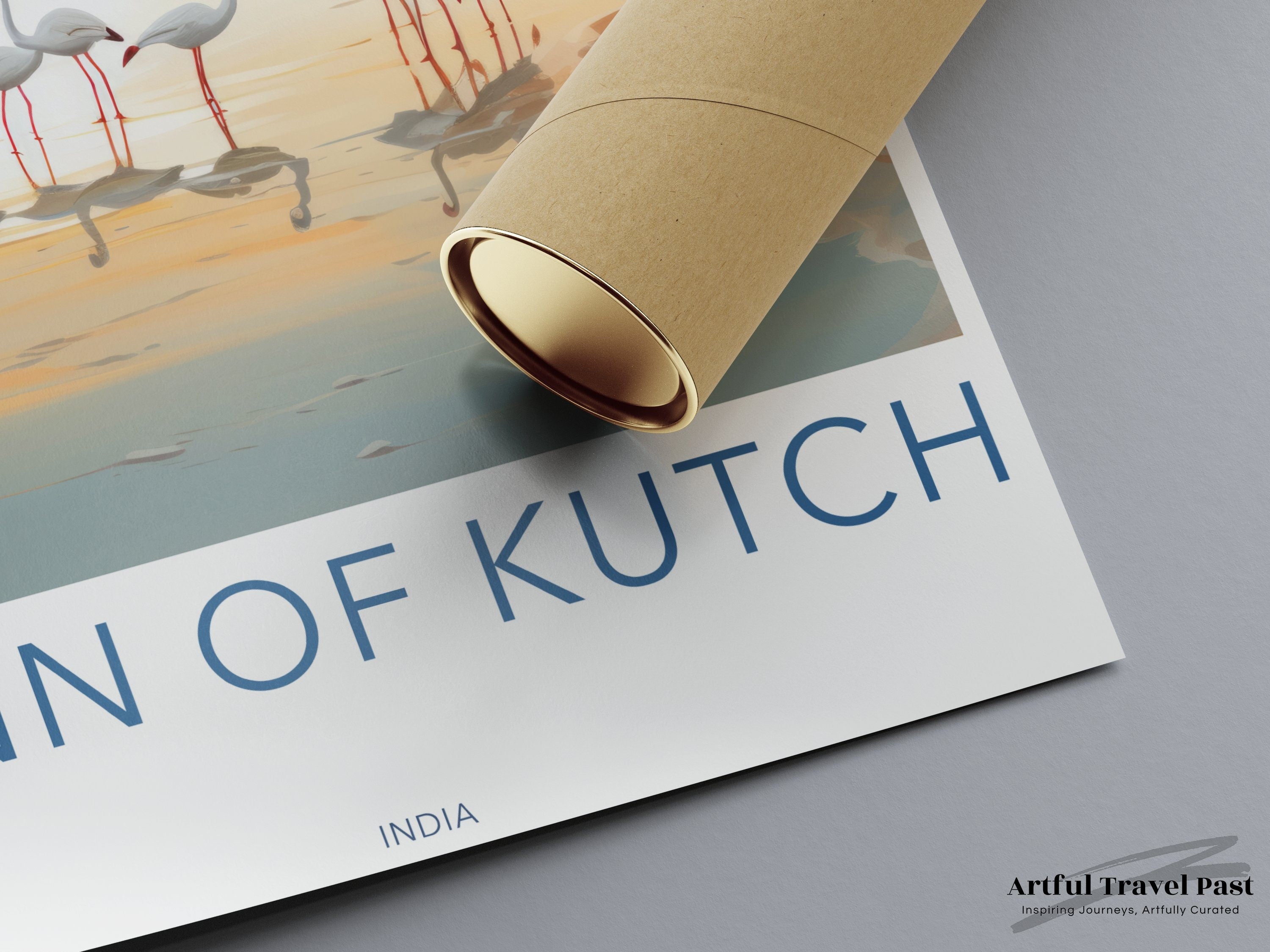 Rann of Kutch Poster, Stunning Wall Art, Serene Landscape, Flamingos at Sunset, Indian Decorative Print, Historical and Natural Beauty