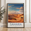 Sahara Desert Wall Art, African Landscape Print, Camel in Desert, Sunset in Sahara, Home Decor, Travel Photography, Large Poster