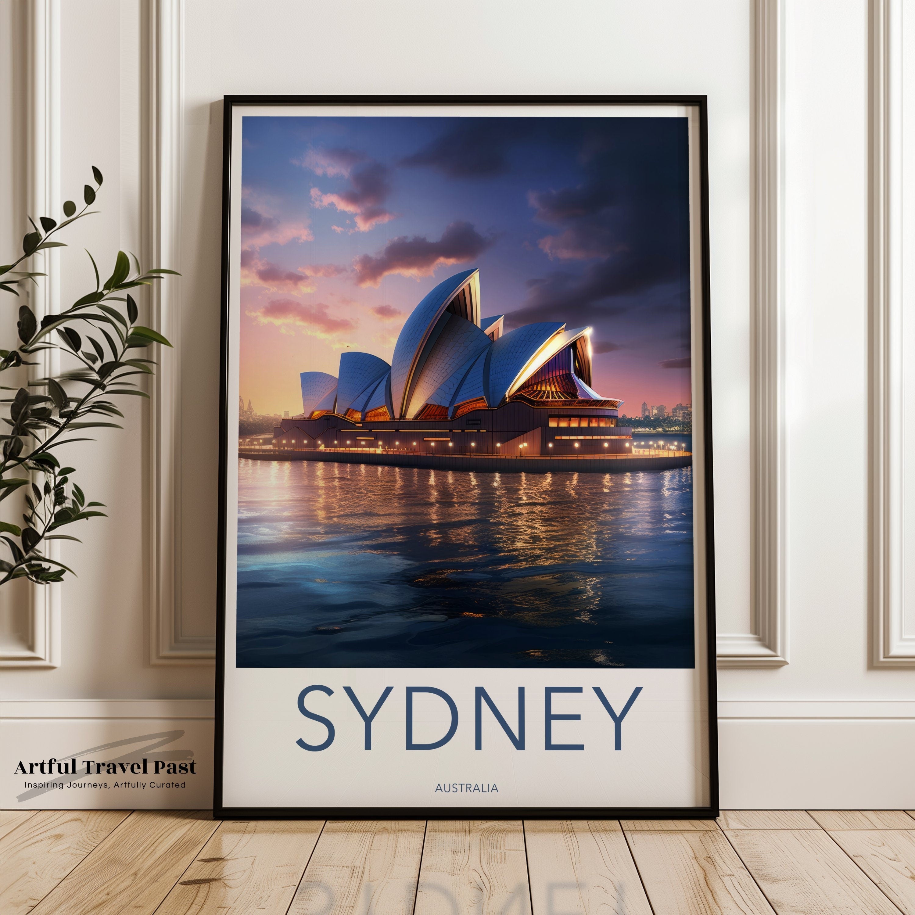 Sydney Opera House Wall Art, Modern Sydney Cityscape Print, Australia Travel Poster, Iconic Sydney Landmark Illustration, Home Decor