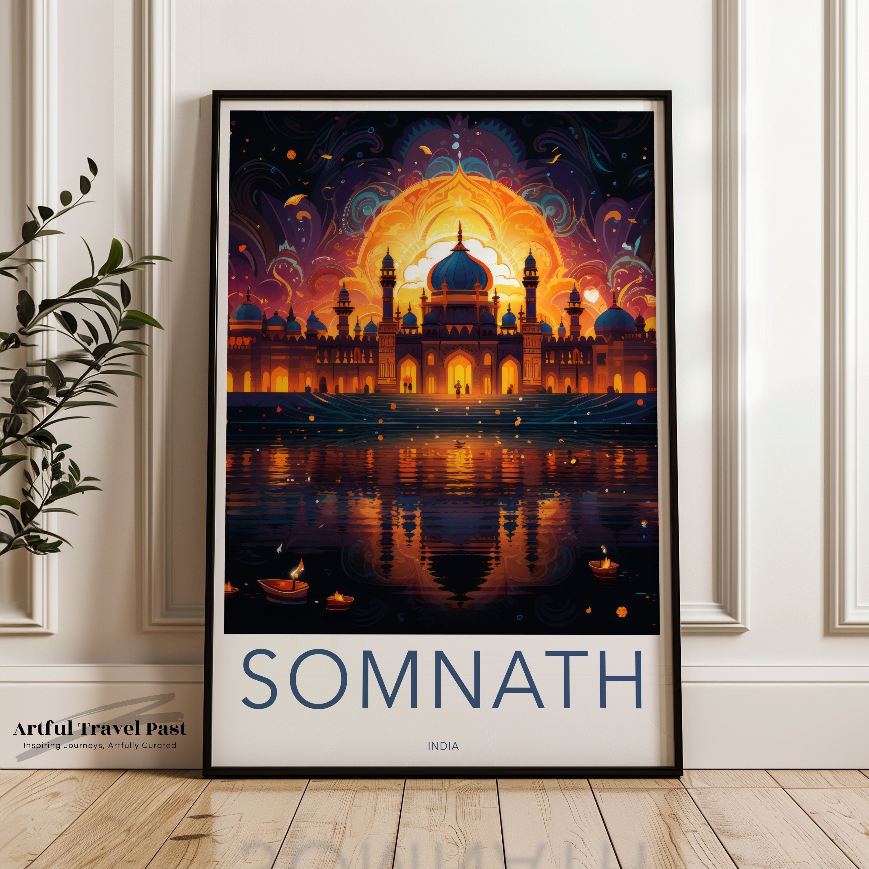 Somnath Wall Art Print, Ancient Marvel Poster, Indian Heritage Decor, Inspirational Travel Artwork, Cultural Landmark Print