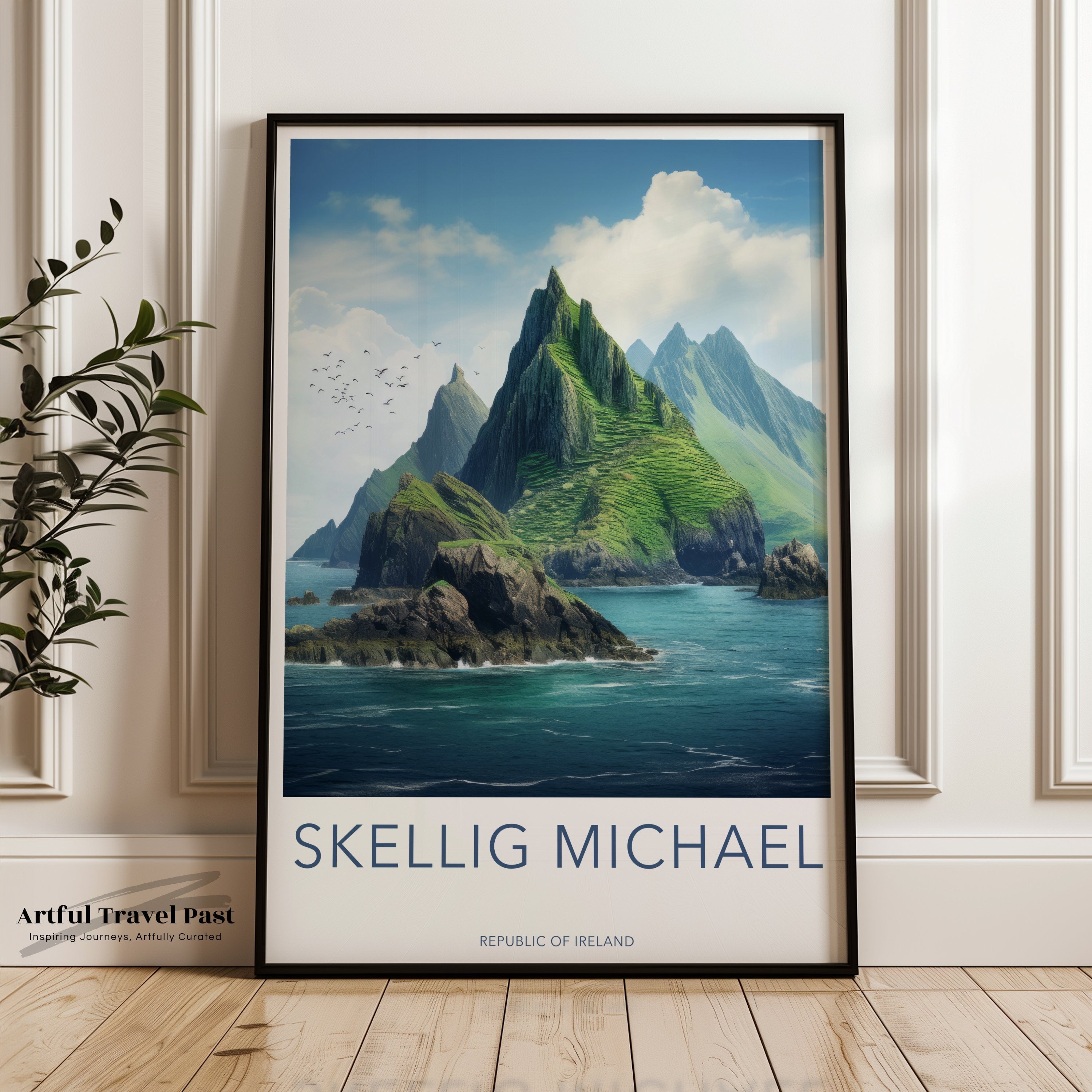 Skellig Michael Wall Art Print, Stunning Ocean View, Historical and Cultural Landmark, Perfect for Home or Office Decor