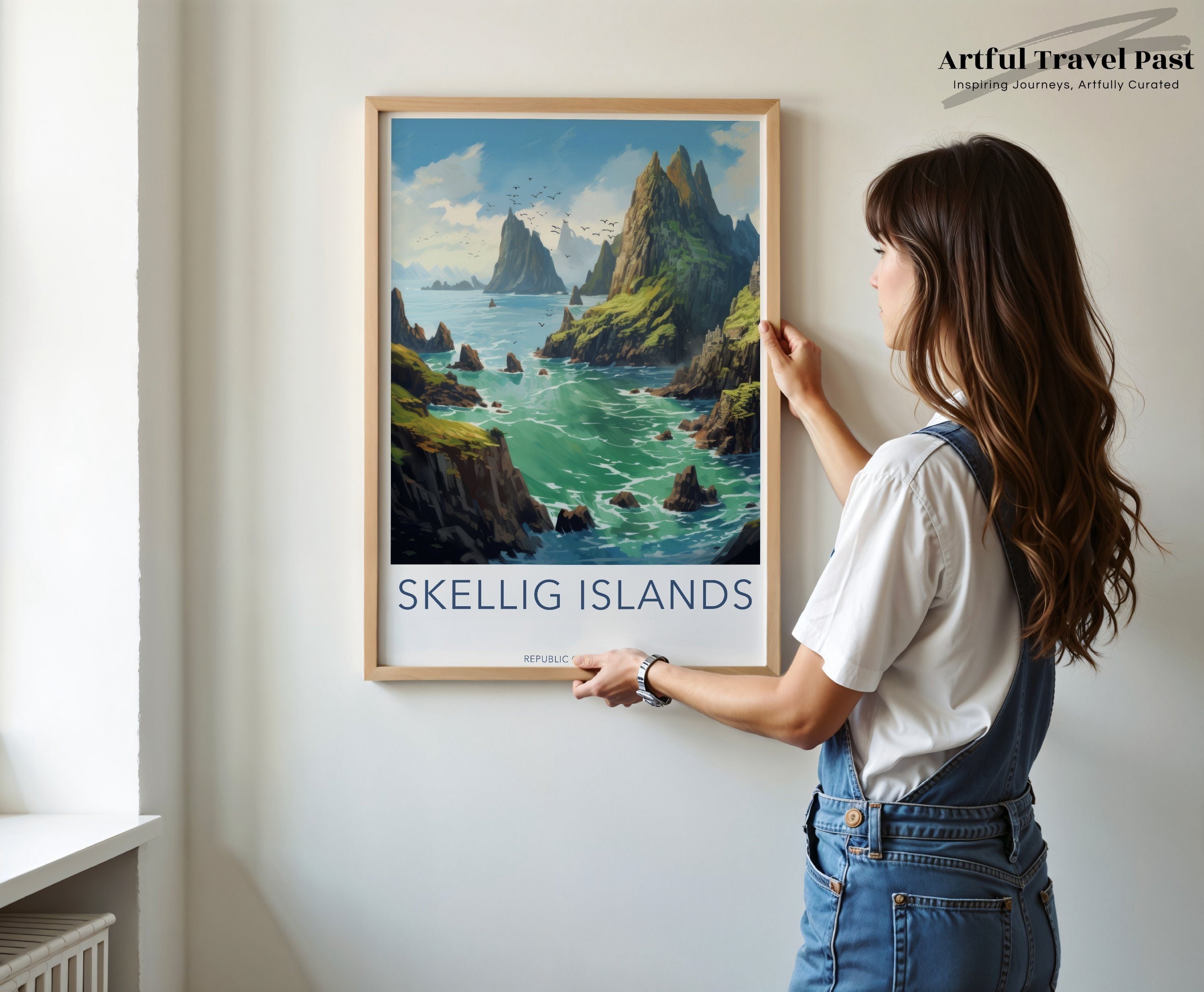 Skellig Islands Wall Art Print, Ireland Coastal Landscape, Scenic Home Decor, Nature and History Lover Gift, Travel Poster