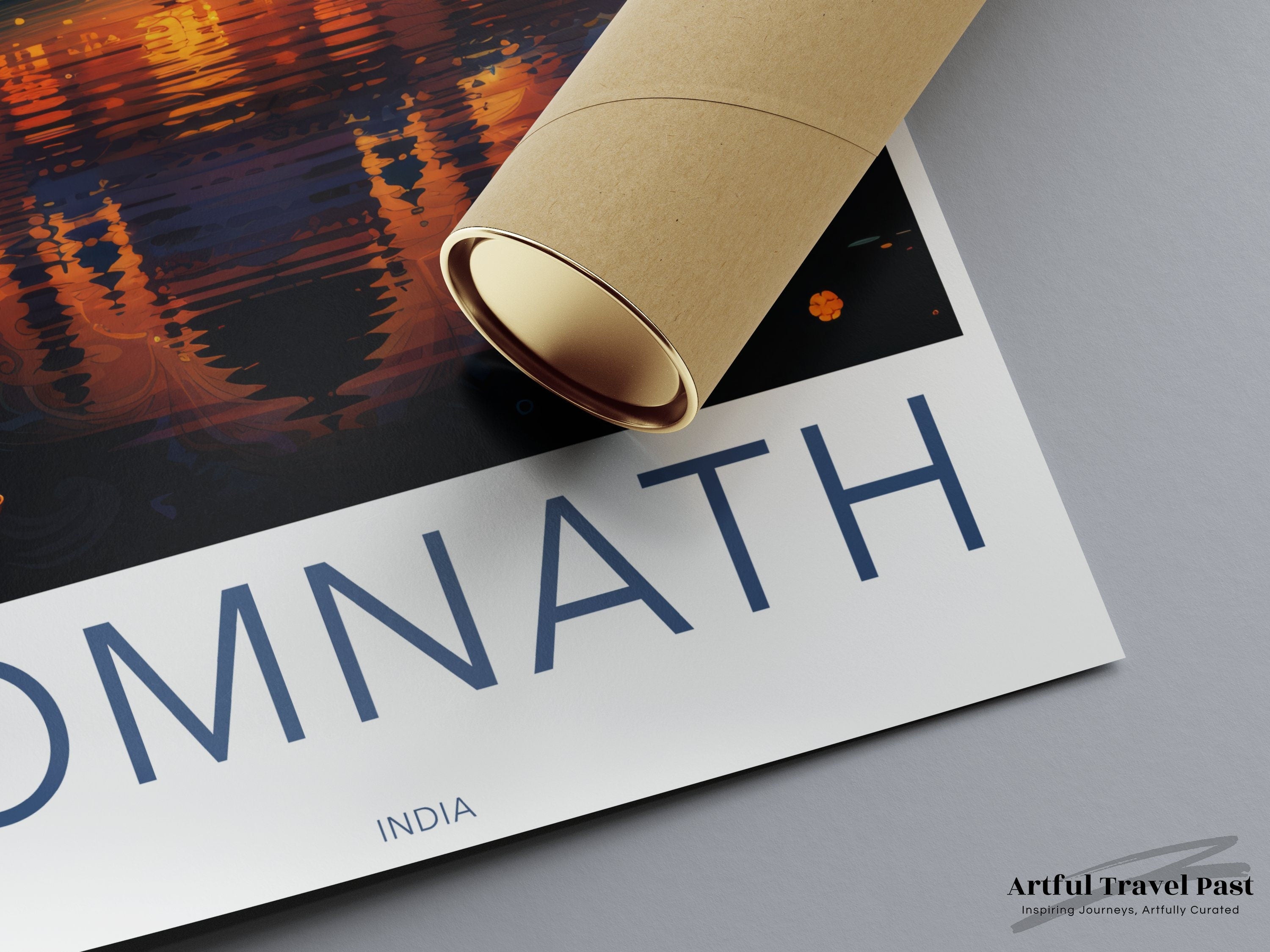 Somnath Wall Art Print, Ancient Marvel Poster, Indian Heritage Decor, Inspirational Travel Artwork, Cultural Landmark Print