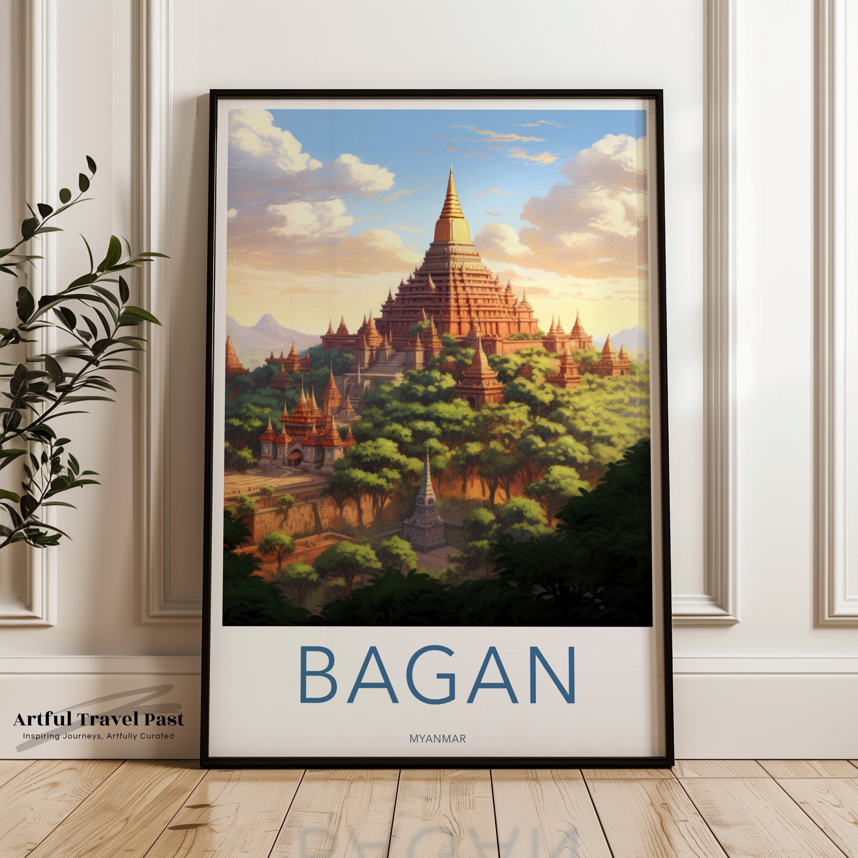 Wall Art Bagan Poster | Myanmar Wall Art | Asia Decor