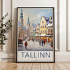 Tallinn Estonia Cityscape Wall Art, Winter Wonderland Historic District Print, Scenic Architectural Artwork, Baltic Cultural Decor