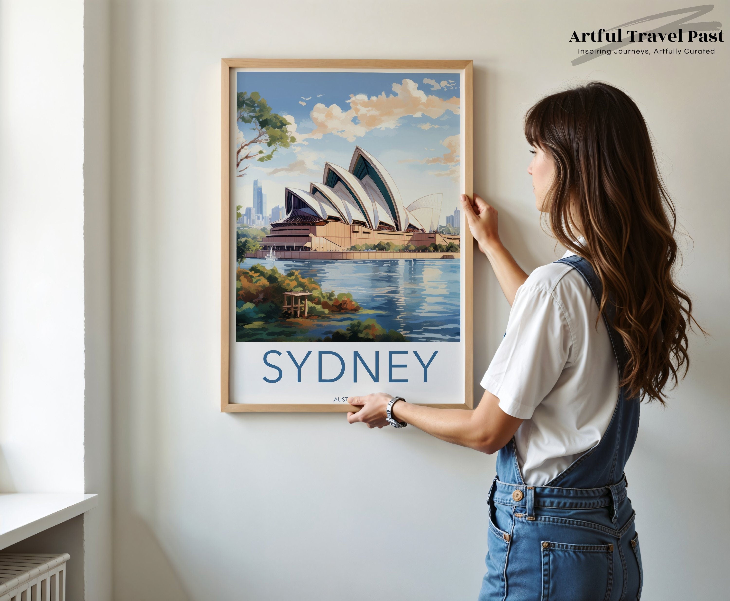 Sydney Opera House Wall Art Print, Australia Travel Poster, Famous Landmark Illustration, Modern Home Decor, Scenic Australian Artwork