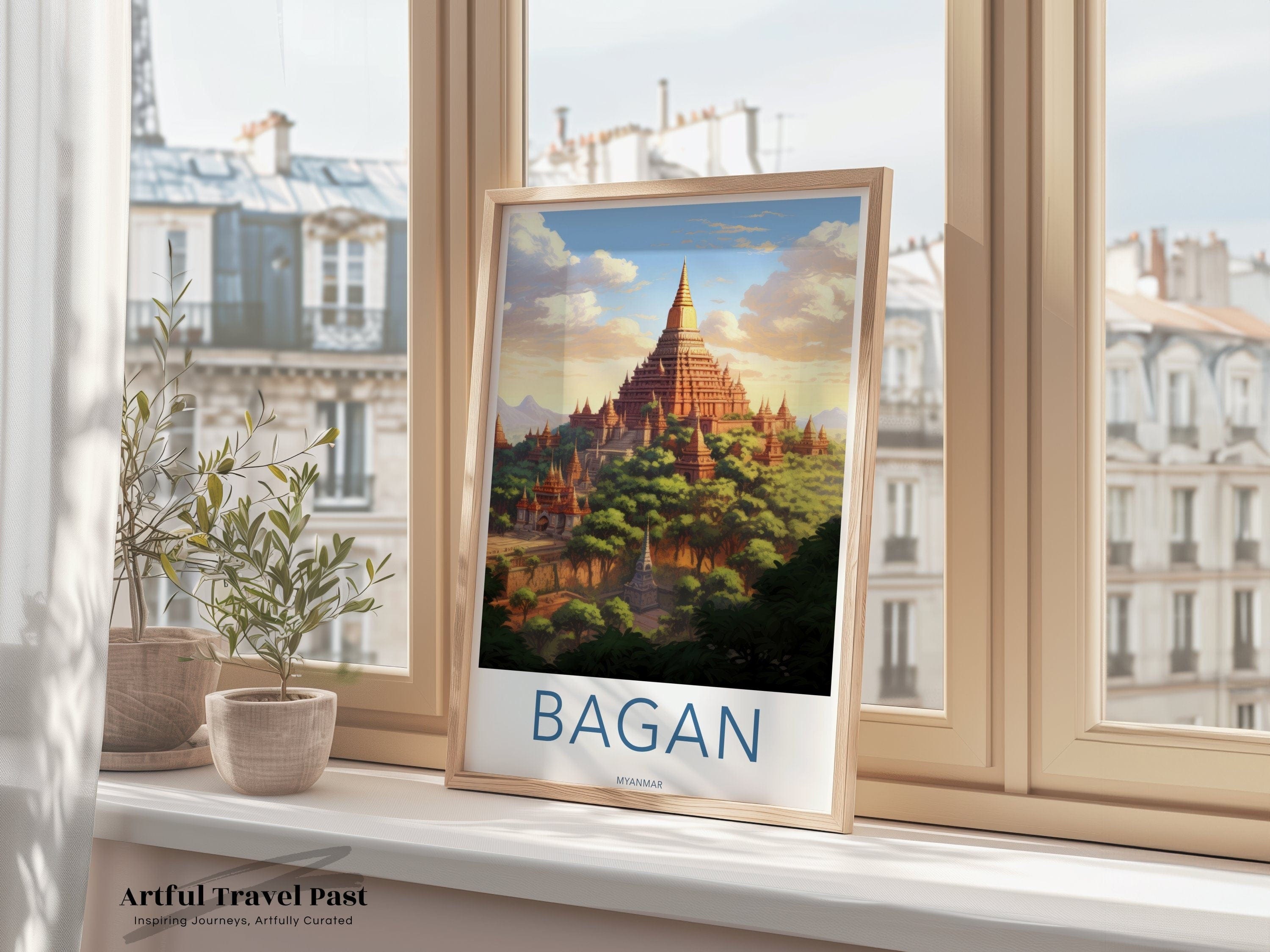 Wall Art Bagan Poster | Myanmar Wall Art | Asia Decor