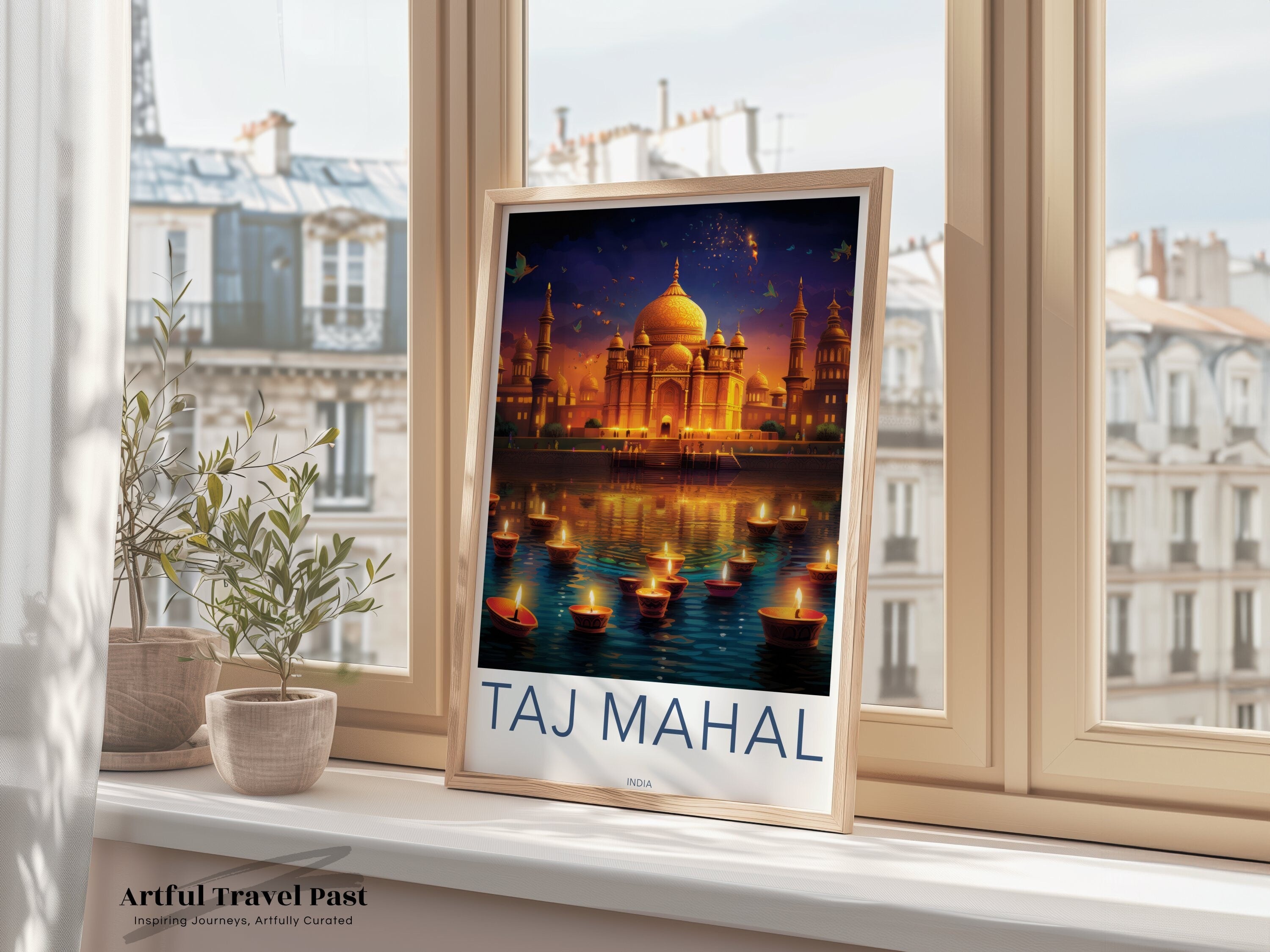 Taj Mahal India Wall Art, Historical and Cultural Wonder Artwork, Beautiful Indian Landmark Print, Architectural Masterpiece Decor