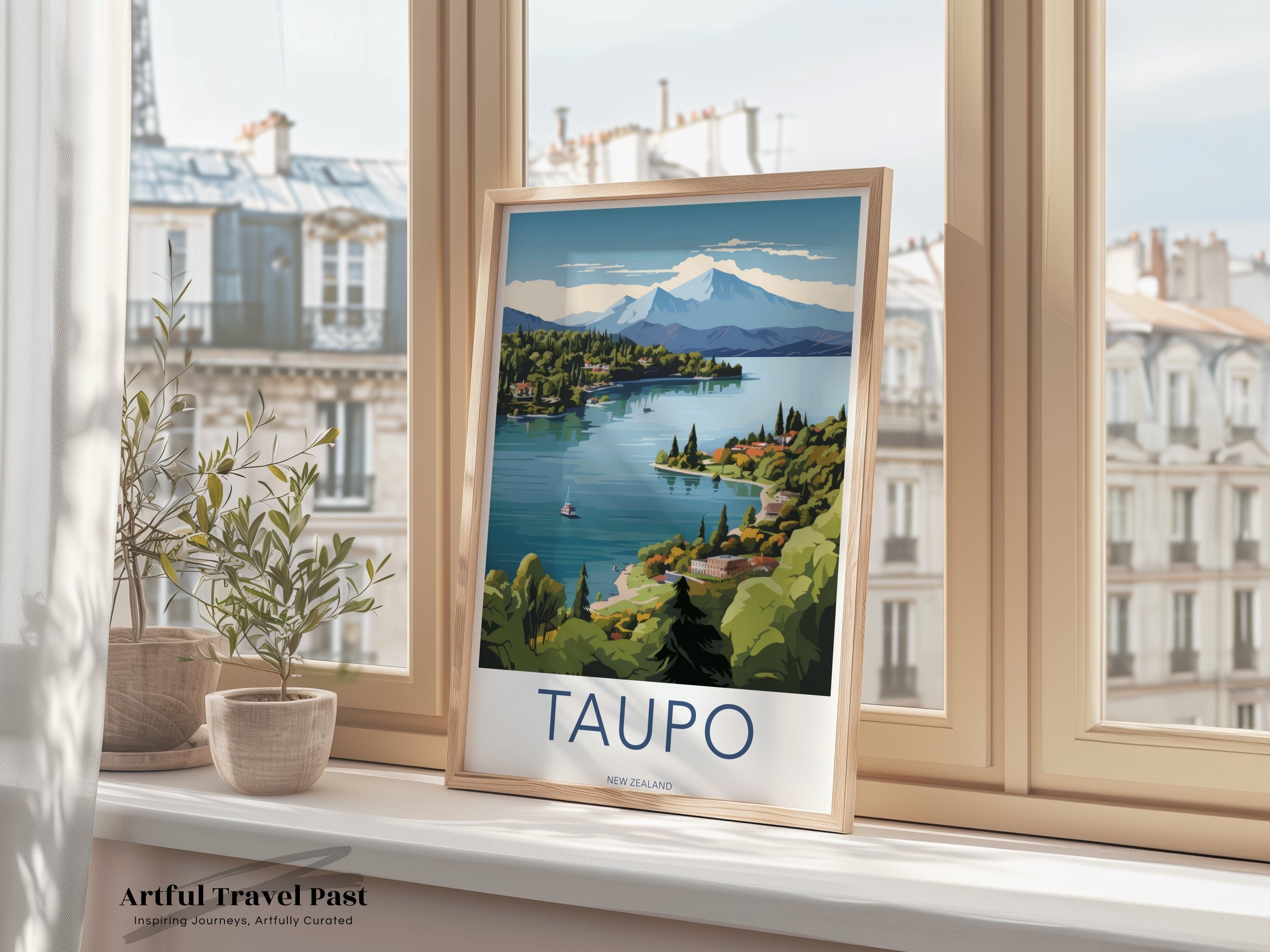 Taupo New Zealand Wall Art, Travel Poster Print, Scenic Landscape, Home Decor, Wall Decor, Living Room Art, Office Art, Gift Idea