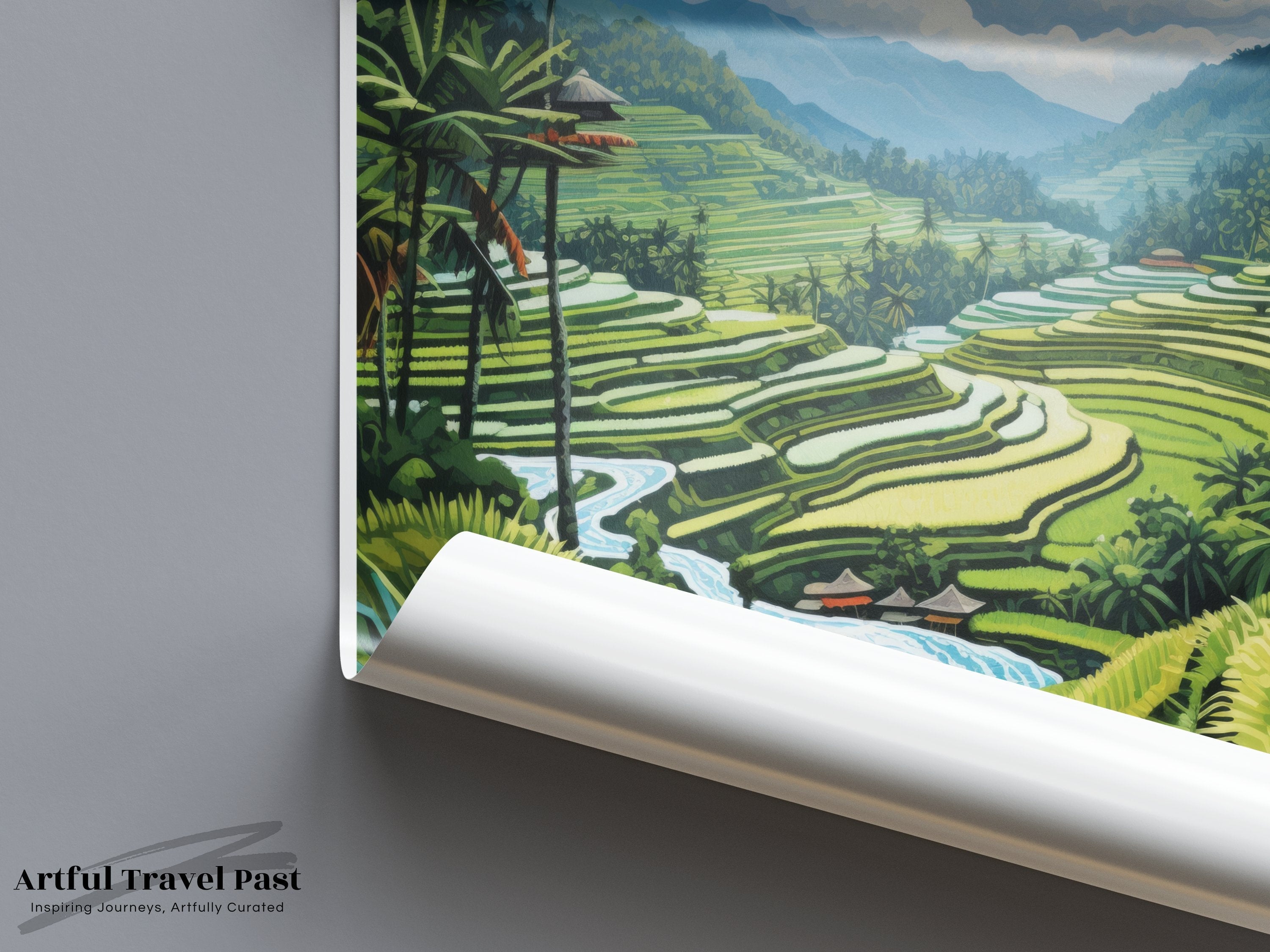 Tegallalang Rice Terraces Wall Art, Bali Scenic Landscape Print, Indonesian Travel Decor, Southeast Asia Nature Photography