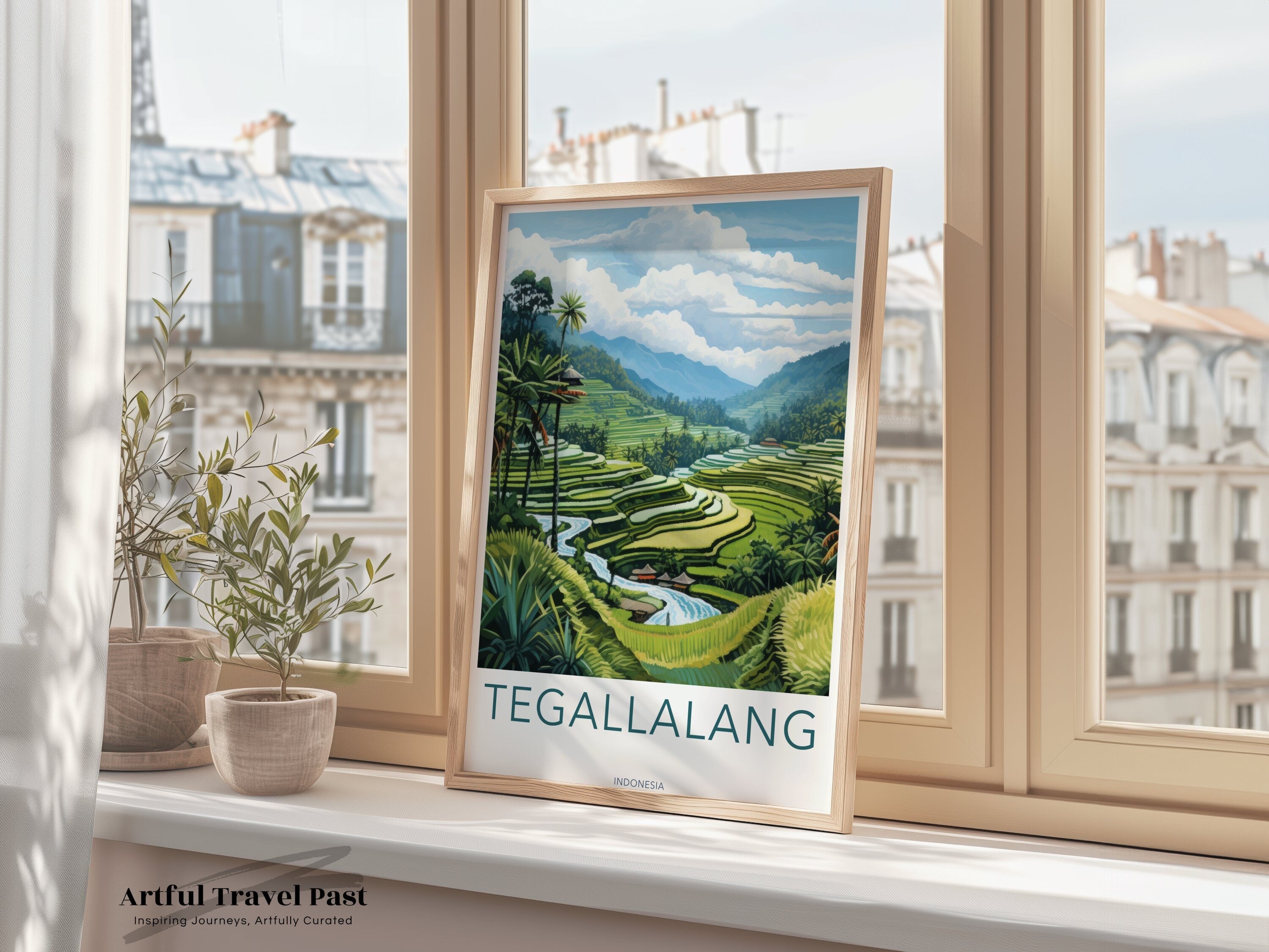 Tegallalang Rice Terraces Wall Art, Bali Scenic Landscape Print, Indonesian Travel Decor, Southeast Asia Nature Photography