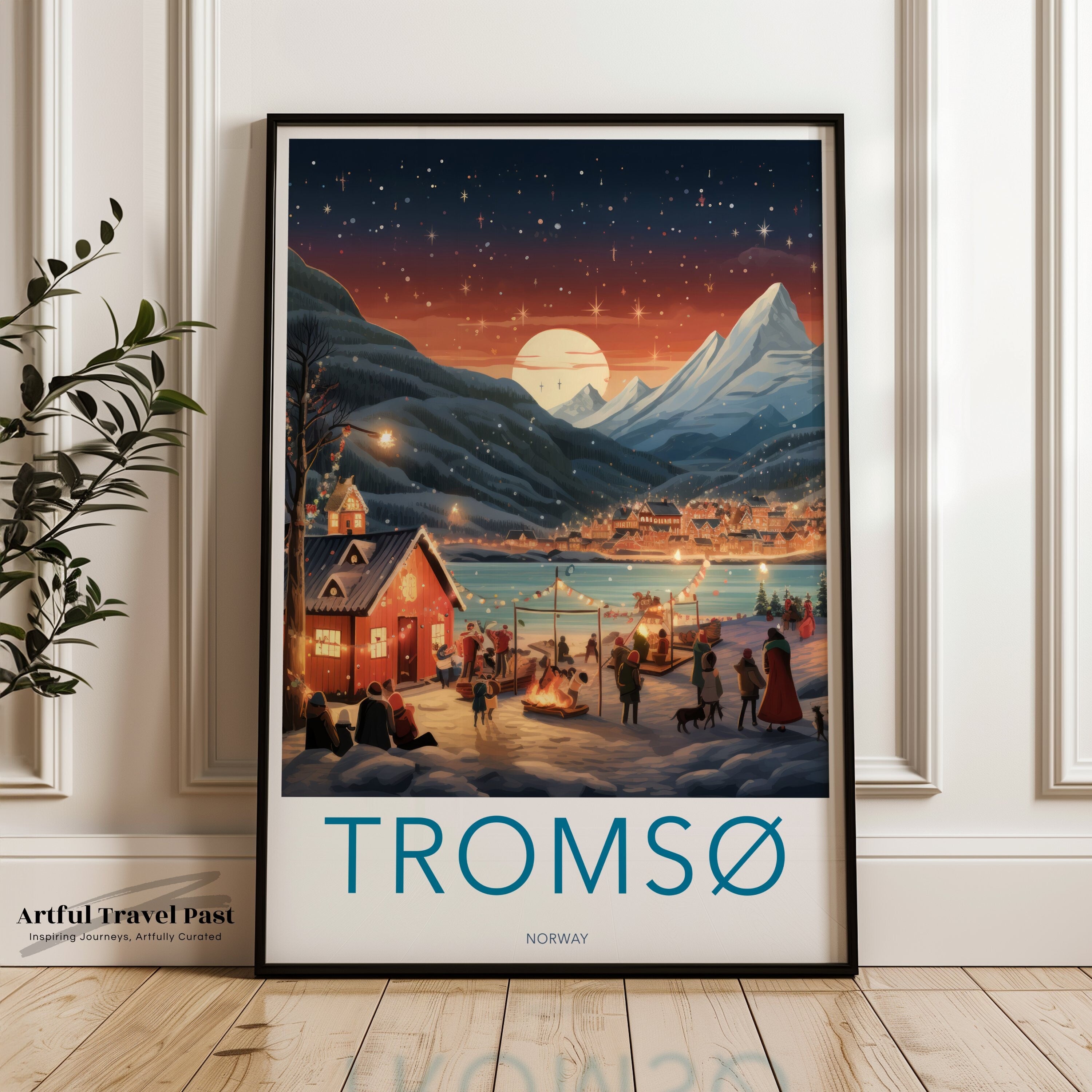 Tromsø Norway Winter Wonderland, Rustic Village Hemmed by Mountains and Fjord, Northern Lights, Cozy Cabin, Starry Night, Hygge