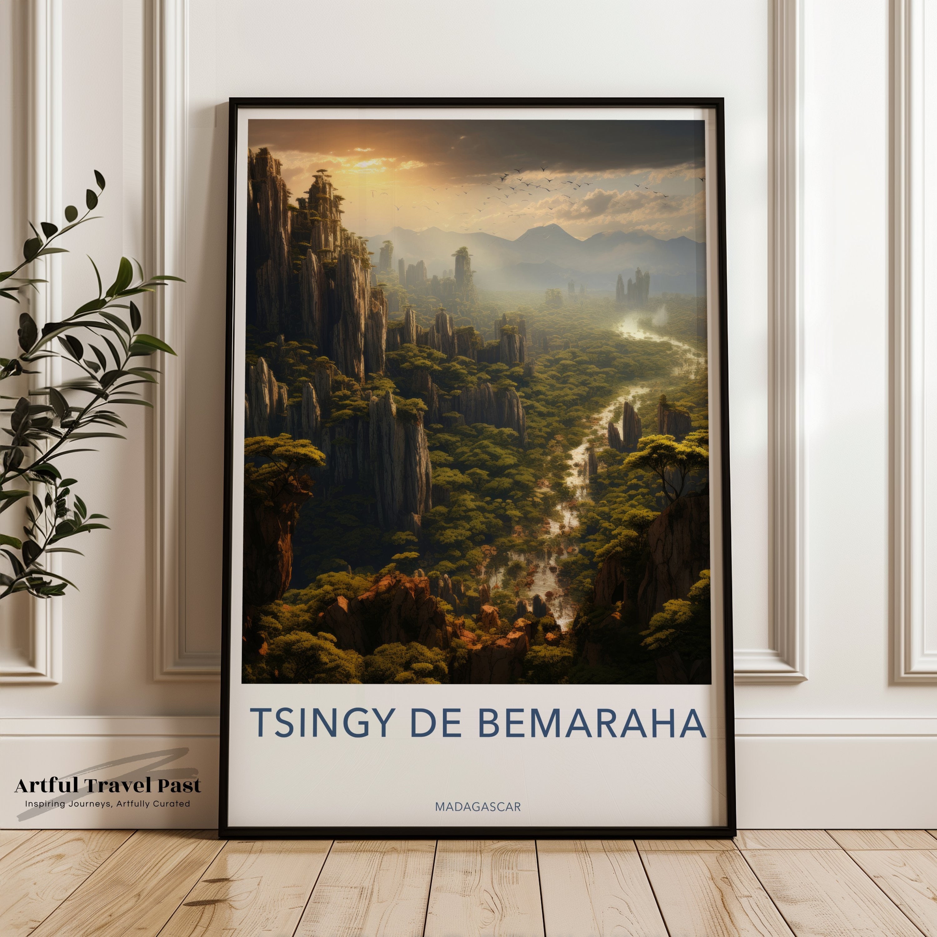 Tsingy de Bemaraha Wall Art, Madagascar Landscape Print, Nature Scenery Poster, Historical Landmark Decor, Cultural Architecture Photo