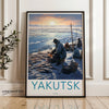 Yakutsk Wall Art, Siberian Fishing Village Print, Winter Landscape Decor, Scenic Russian Arctic Artwork, Cultural Wall Poster