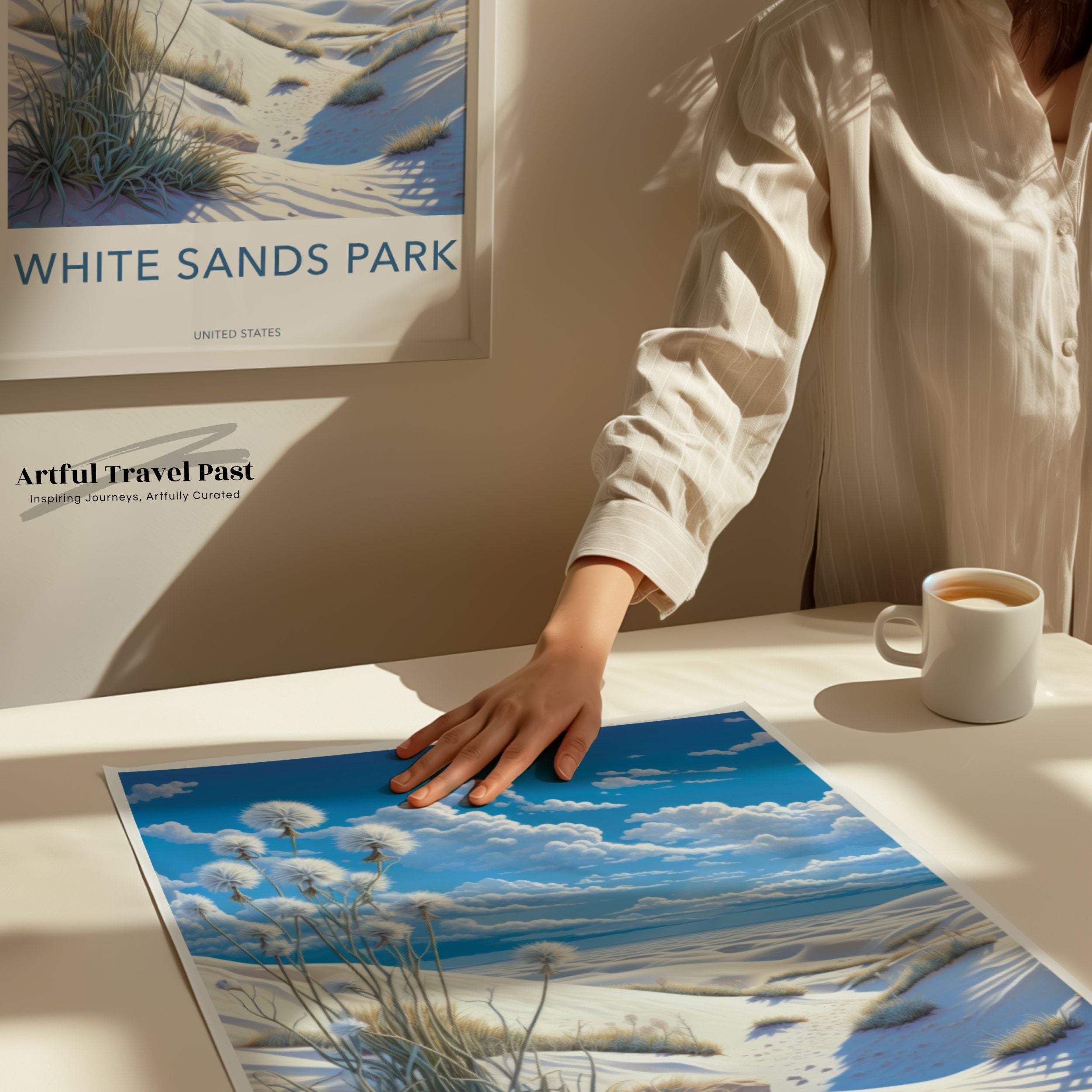 White Sands Park Wall Art, Stunning Landscape Poster, Unique Desert Decor, Scenic Art Print, Nature Photography, Home Decor, Gift Idea