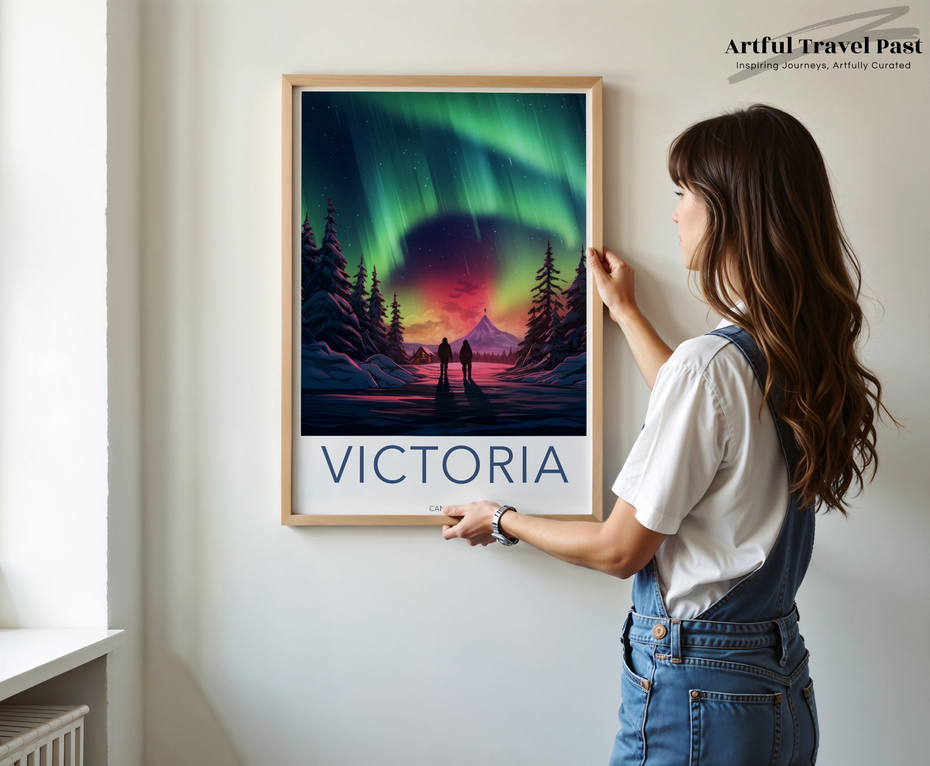 Victoria Canada Wall Art Print, Northern Lights Poster, Scenic Landscape, Winter Decor, Nature Photography, Travel Poster, Fine Art Print