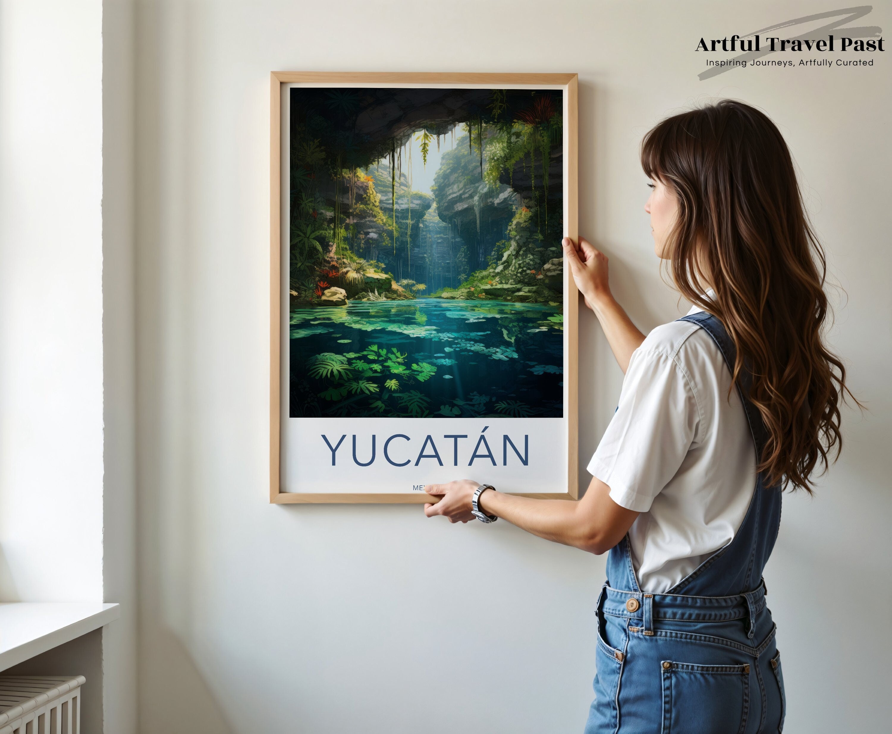 Yucatan Wall Art, Mexico Travel Poster, Mexican Cultural Print, Nature Landscape Artwork, Historical and Cultural Decor