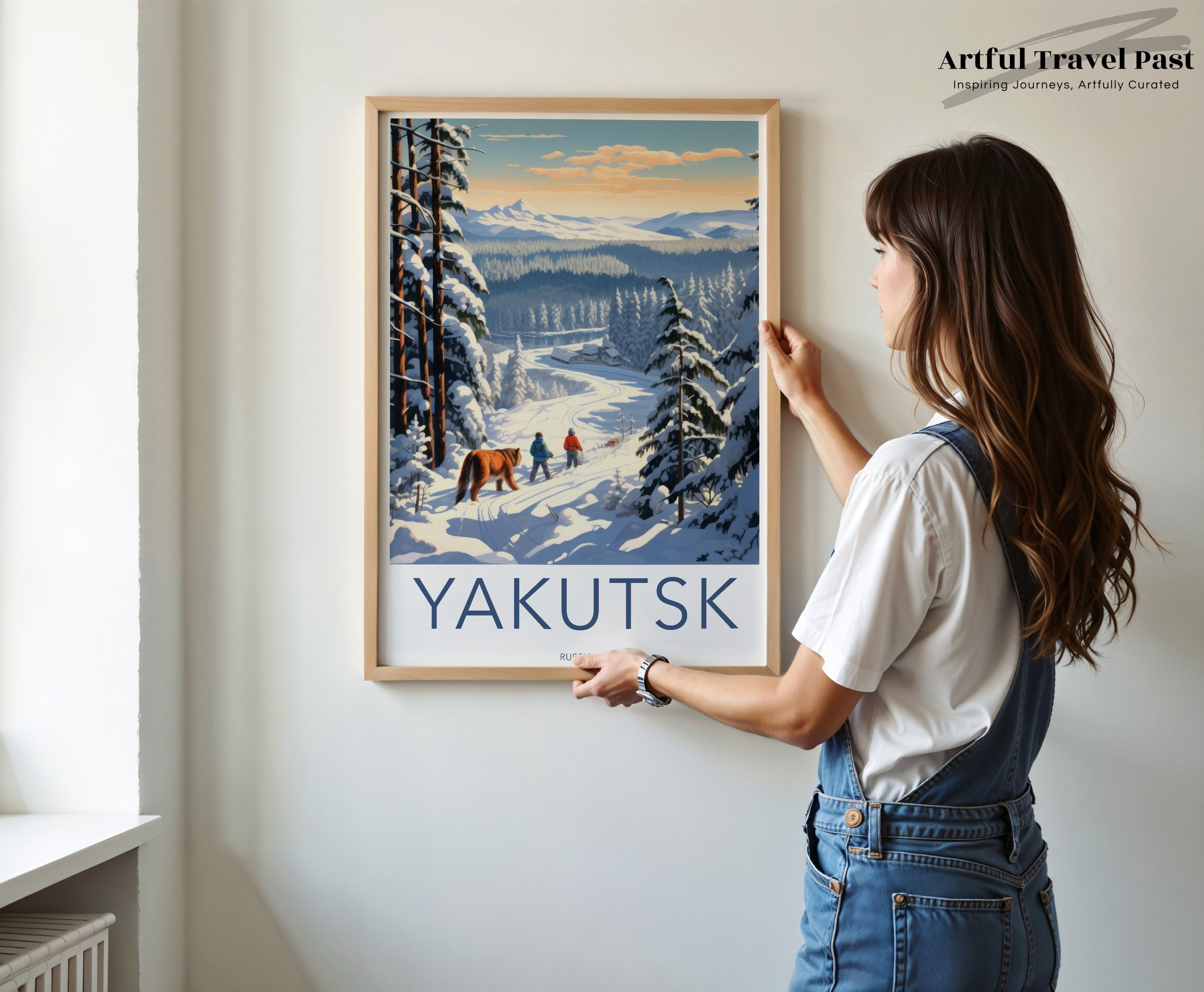 Yakutsk Wall Art, Stunning Winter Landscape Poster, Siberian Wilderness Print, Snowy Forest Artwork, Winter Adventure Decor