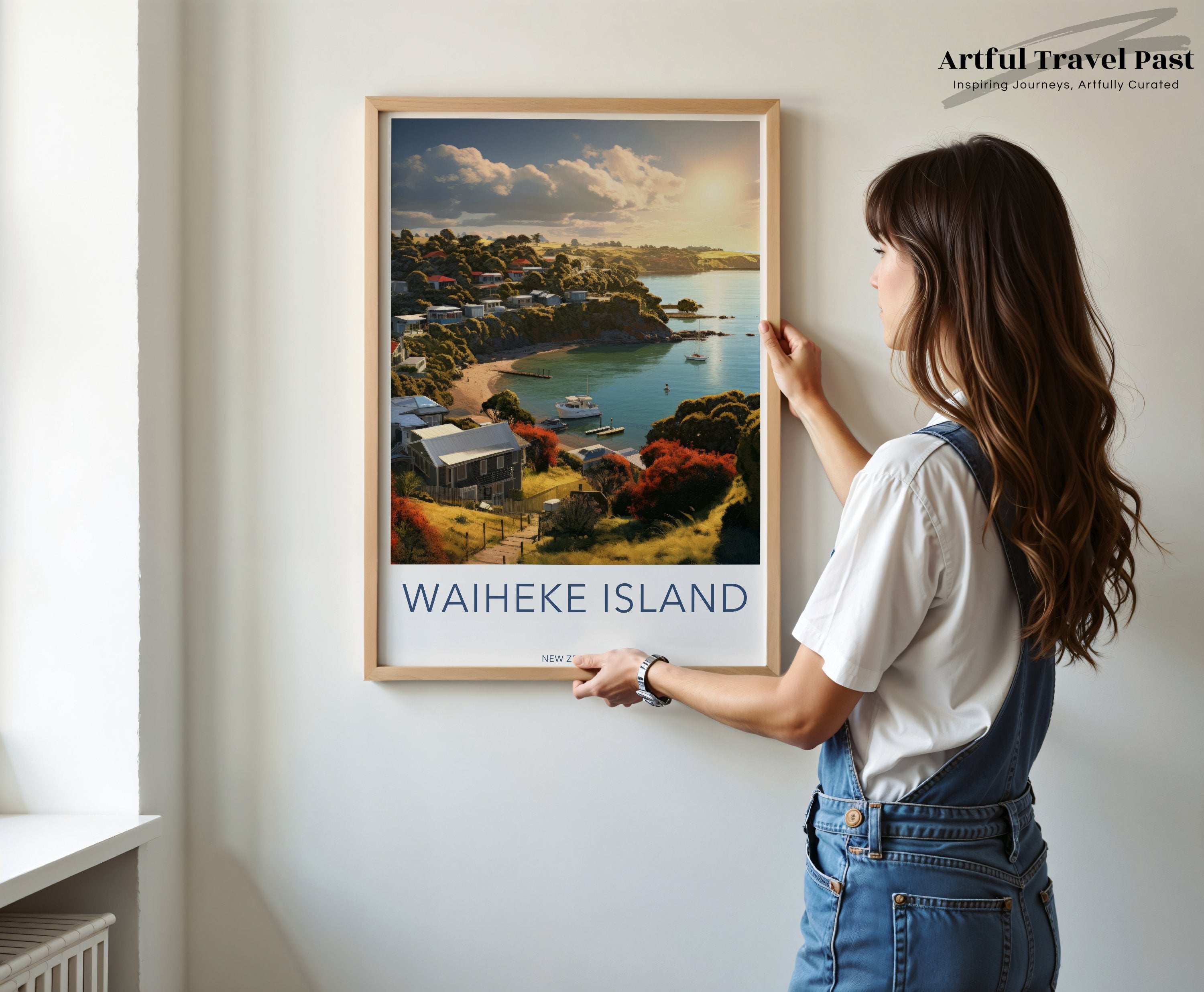 Waiheke Island Sunset Landscape, New Zealand Coastal Art, Scenic Ocean View, Wall Decor, Home Decoration, Island Paradise Print