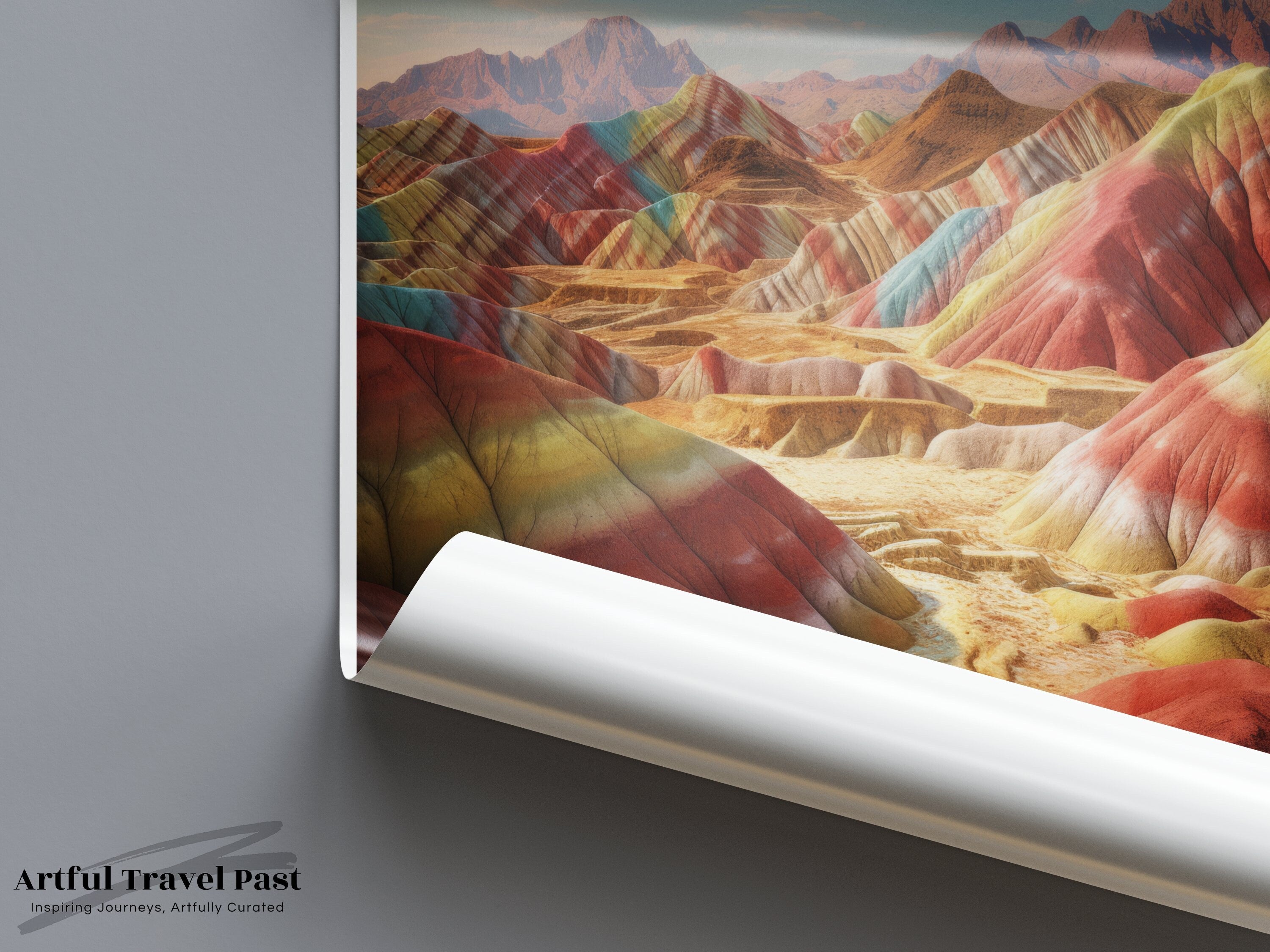 Vinicunca Wall Art, Colorful Rainbow Mountain Print, Vibrant Peruvian Landscape, Andean Mountain Decor, Exotic Travel Art