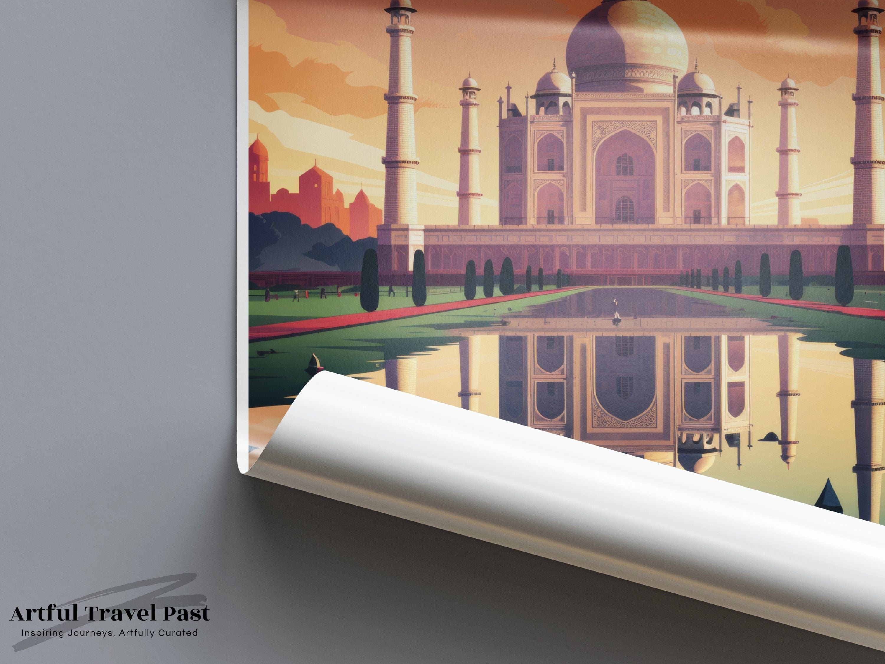 Wall Art Agra Poster | Iconic Taj Mahal | India Wall Art