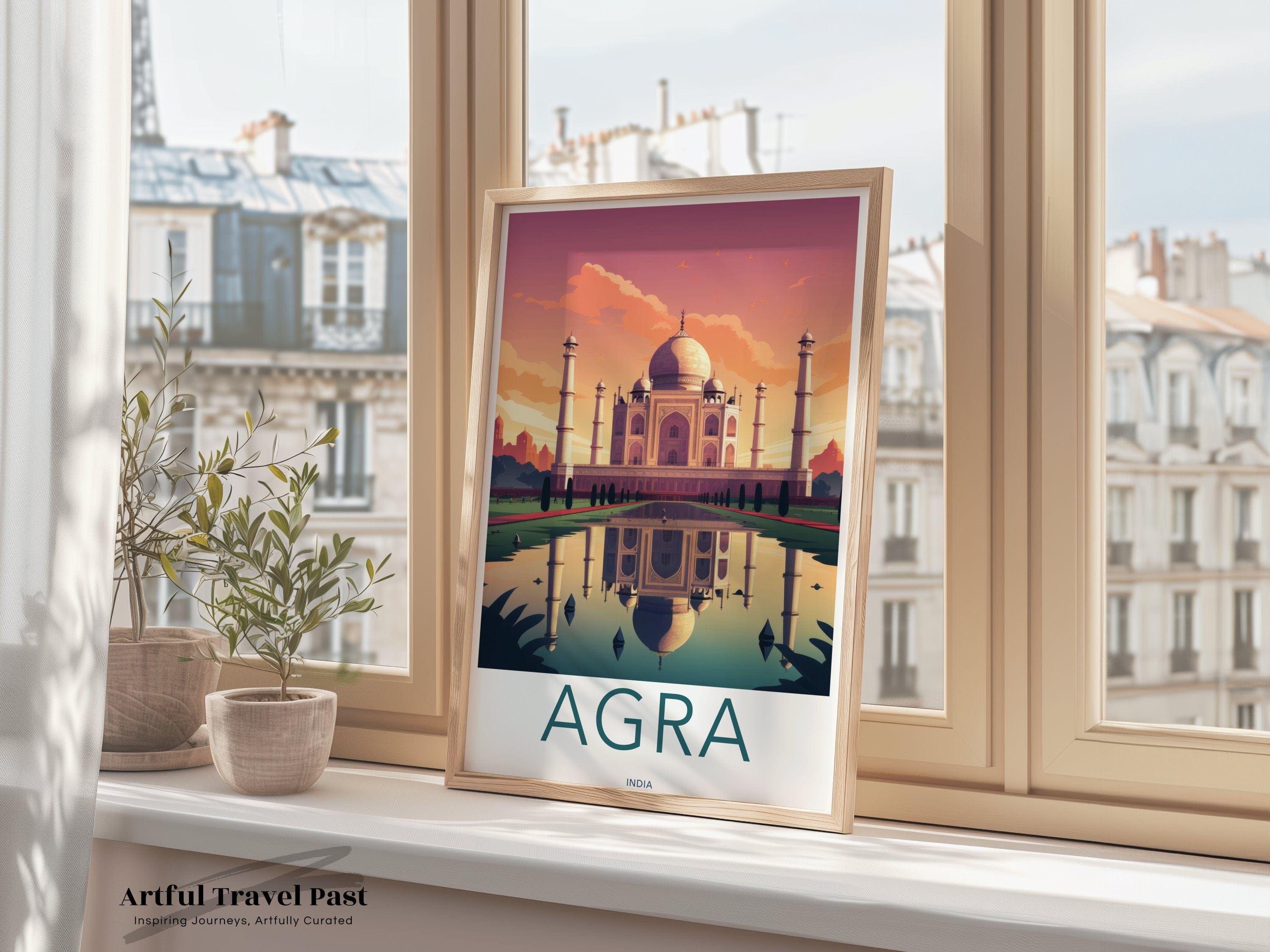 Wall Art Agra Poster | Iconic Taj Mahal | India Wall Art