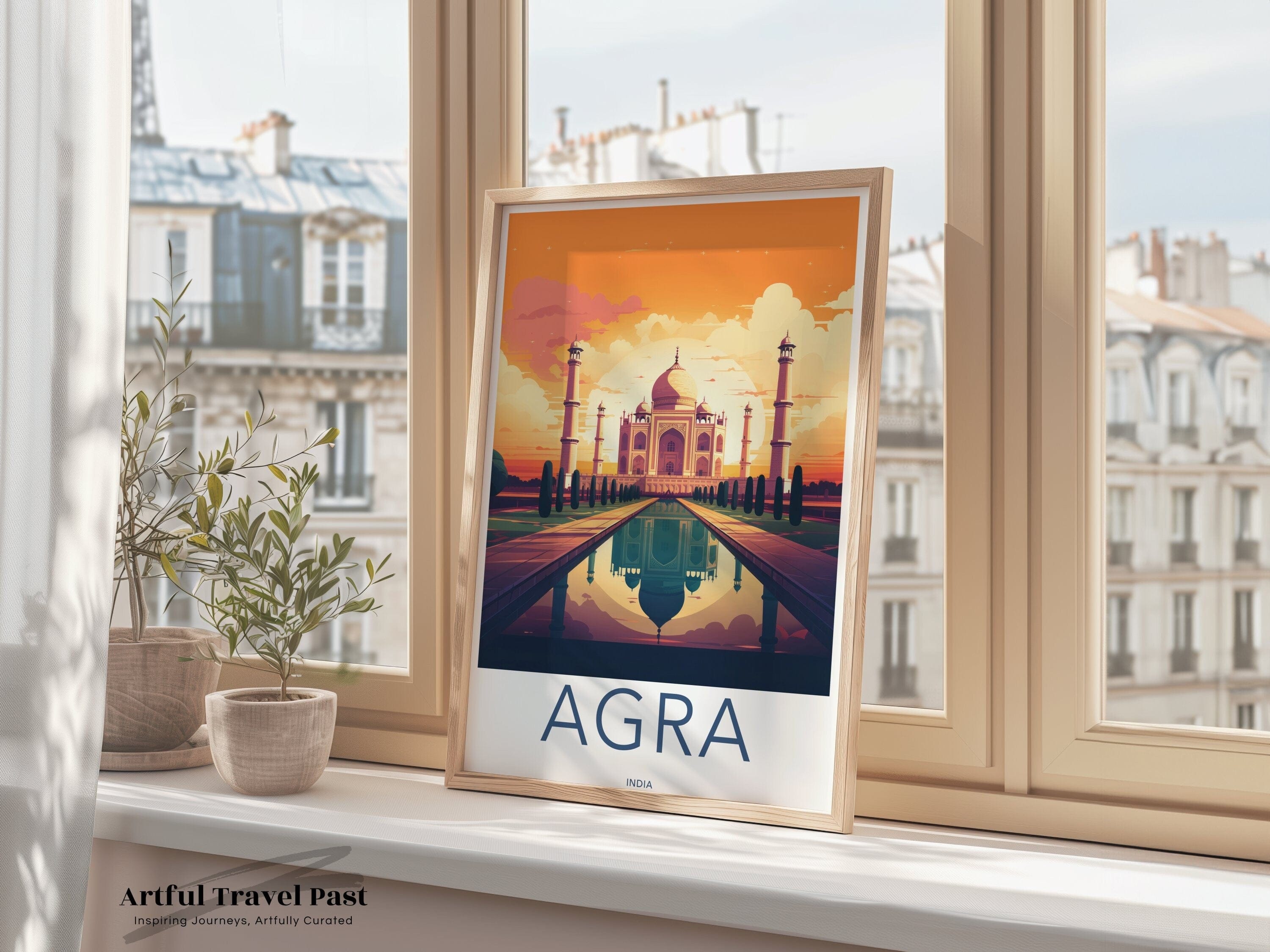 Wall Art Agra Poster | Taj Mahal Print | India Wall Art