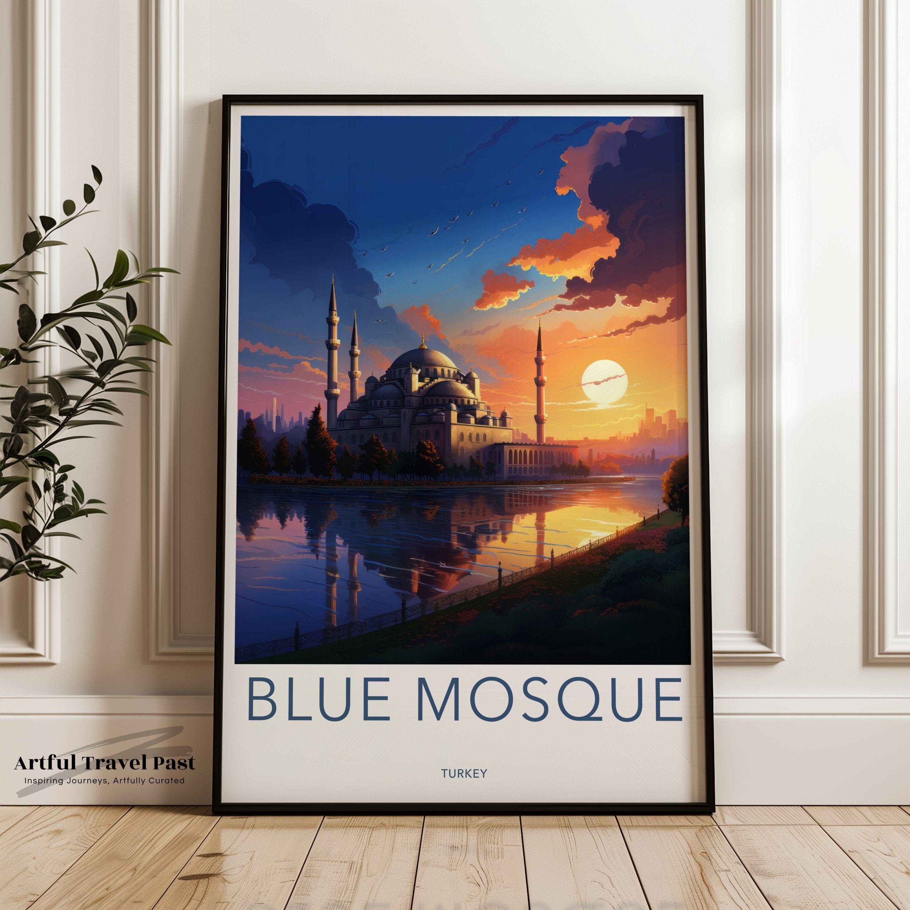 Wall Art Blue Mosque Poster | Istanbul Sunset | Turkey Wall Art