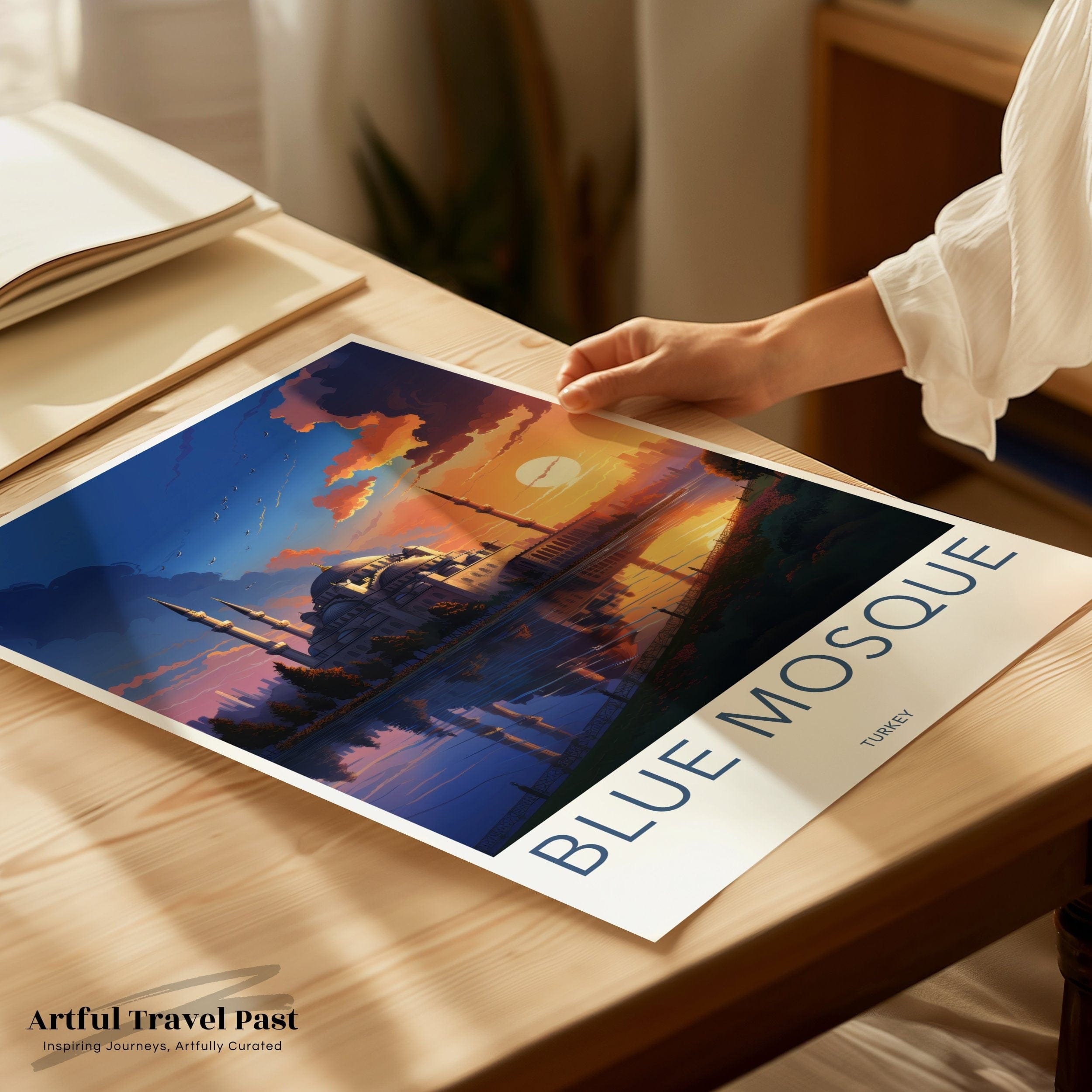 Wall Art Blue Mosque Poster | Istanbul Sunset | Turkey Wall Art