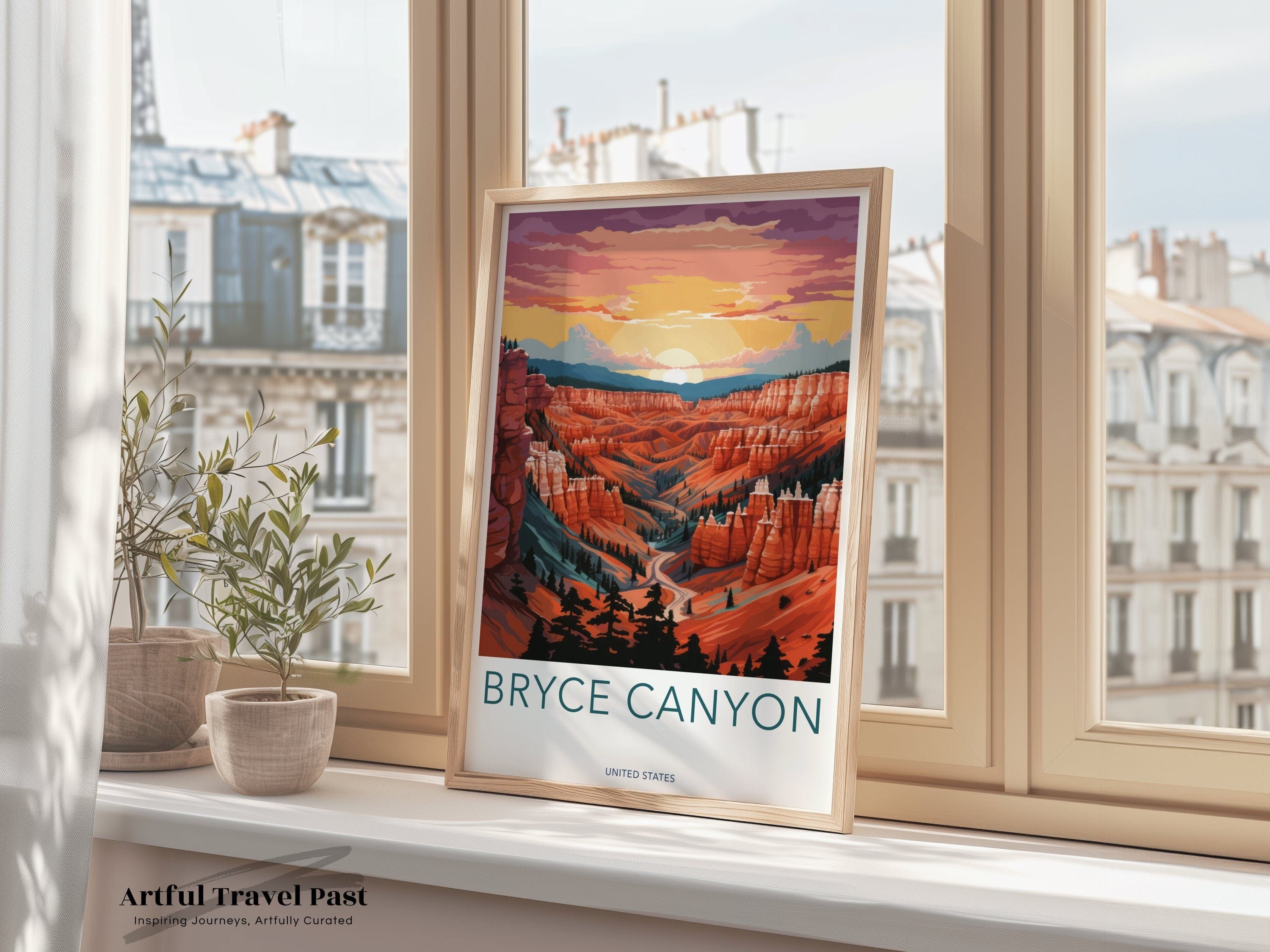 Wall Art Bryce Canyon Poster | Canyon Sunset Print | USA Wall Art