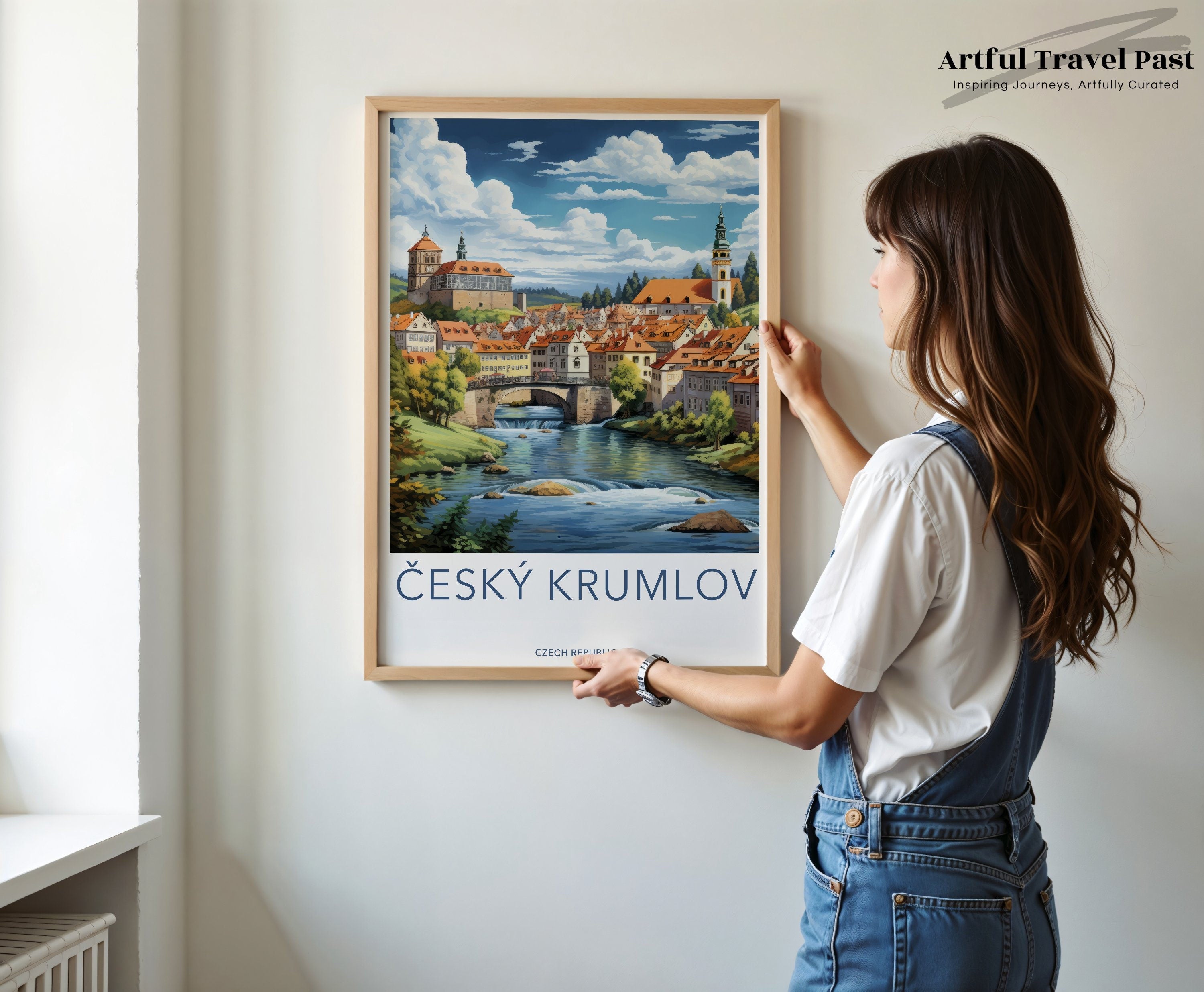 Cesky Krumlov Wall Art, Czech Republic Scenic Print, Historic Architecture, Picturesque River View, Travel Decor, Europe Cityscape