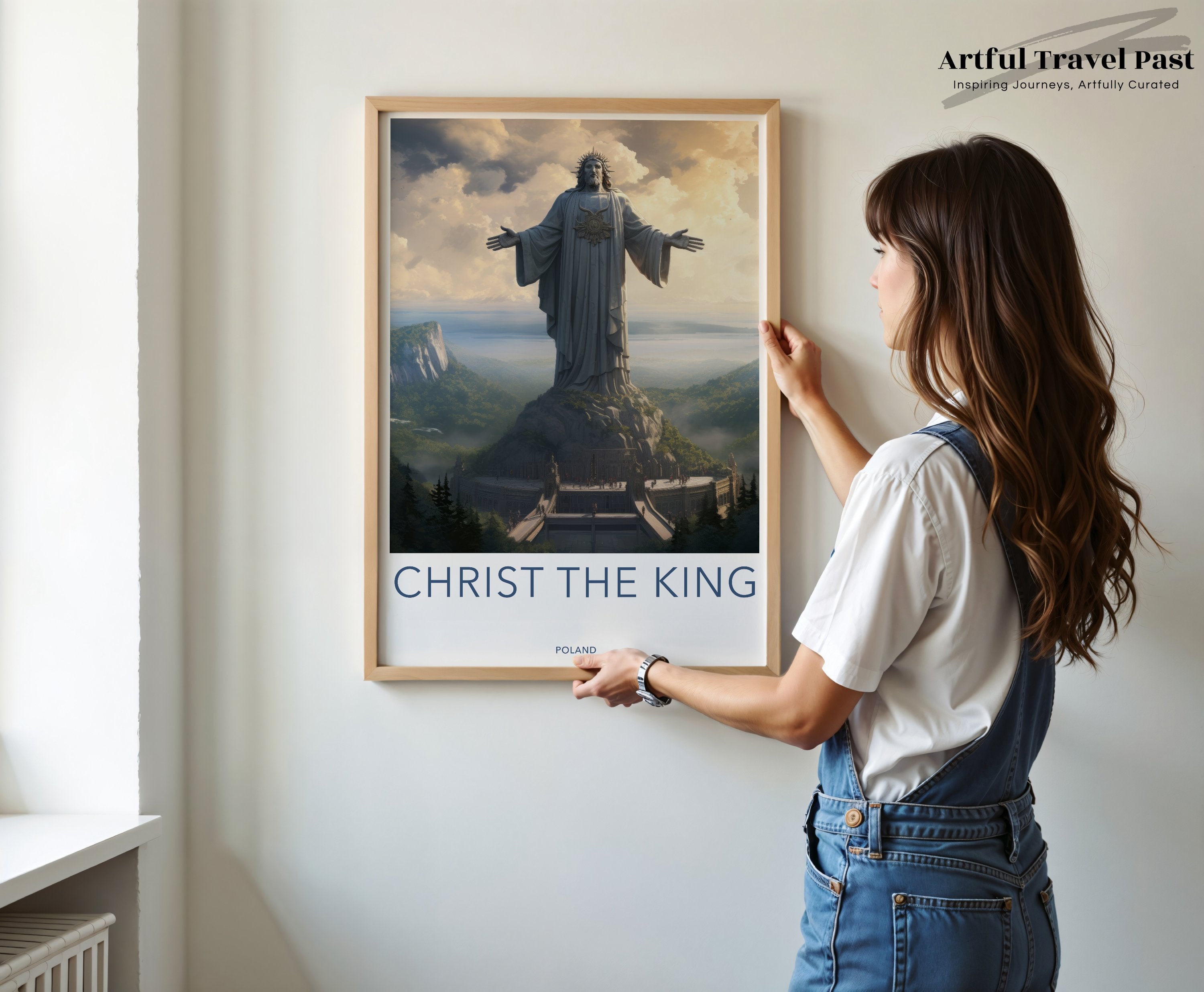 Christ the King Statue Wall Art, Religious Monument Print, Poland Cultural Landmark, Architectural Wonder, Historical Art Piece