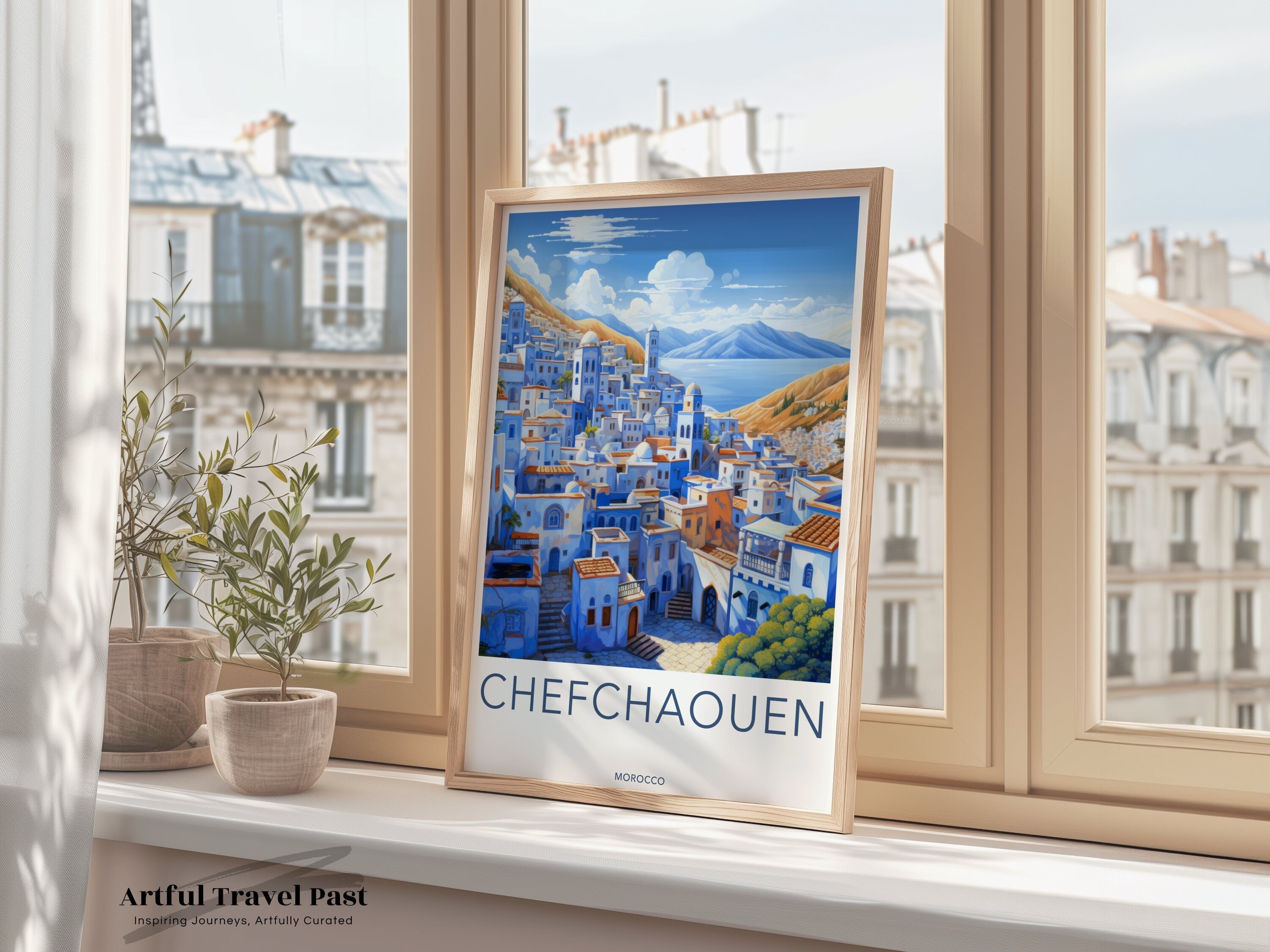 Chefchaouen Wall Art, Blue City of Morocco, Beautiful Moroccan Landscape, Cultural Landmarks, Scenic View, Architectural Wonders