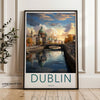 Dublin Wall Art Print, Vintage Dublin Poster, Ireland Cityscape, Historic Dublin Landmark, Home Decor, Travel Inspired Art