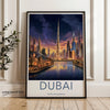 Dubai Cityscape Wall Art, Sunset Skyline Print, Architectural Wonders Poster, Dubai Downtown View, UAE Cultural Landmarks