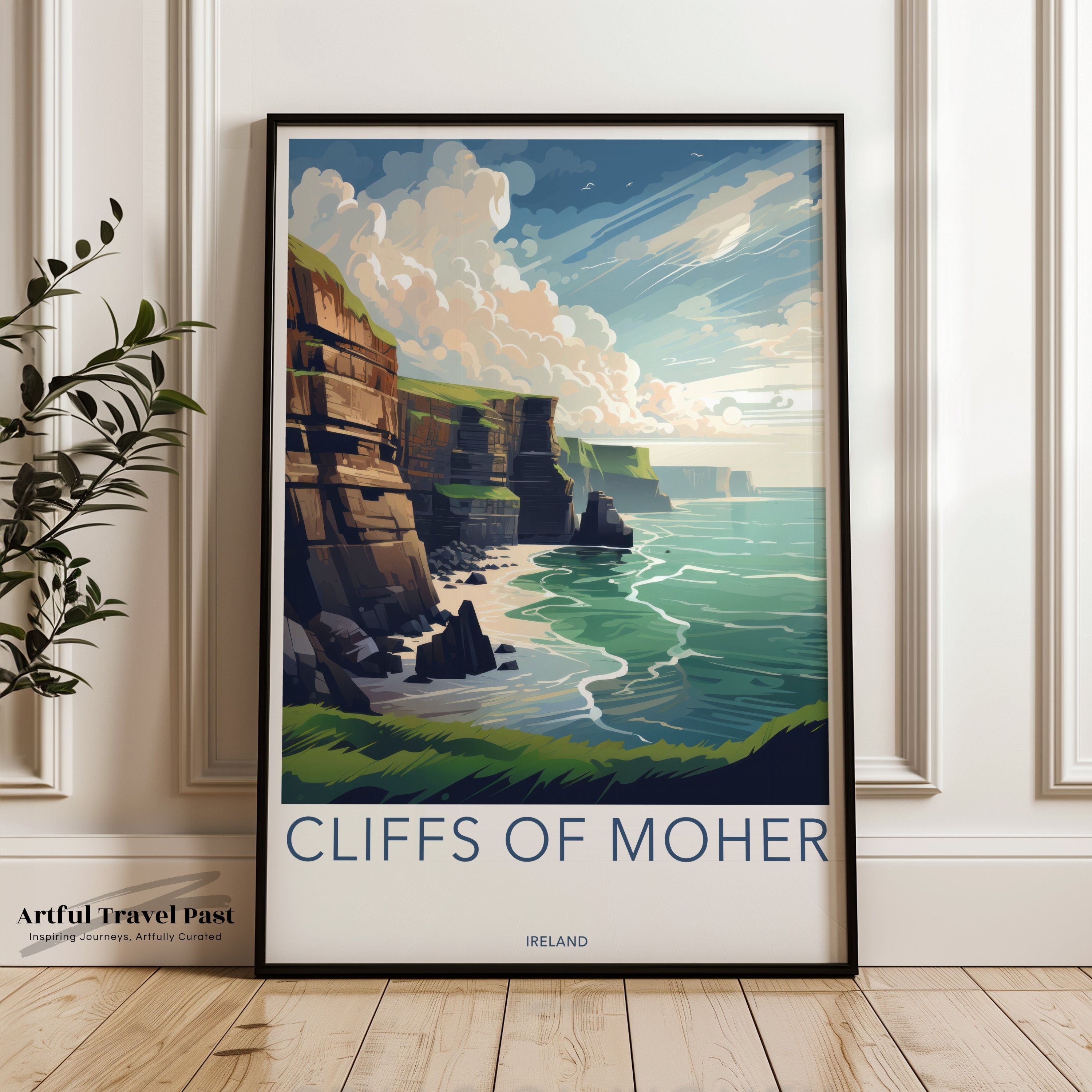 Cliffs of Moher Wall Art Print, Ireland Coastal Scenery, Stunning Irish Landscape, Travel Poster, Nature Decor, Irish Wall Artwork