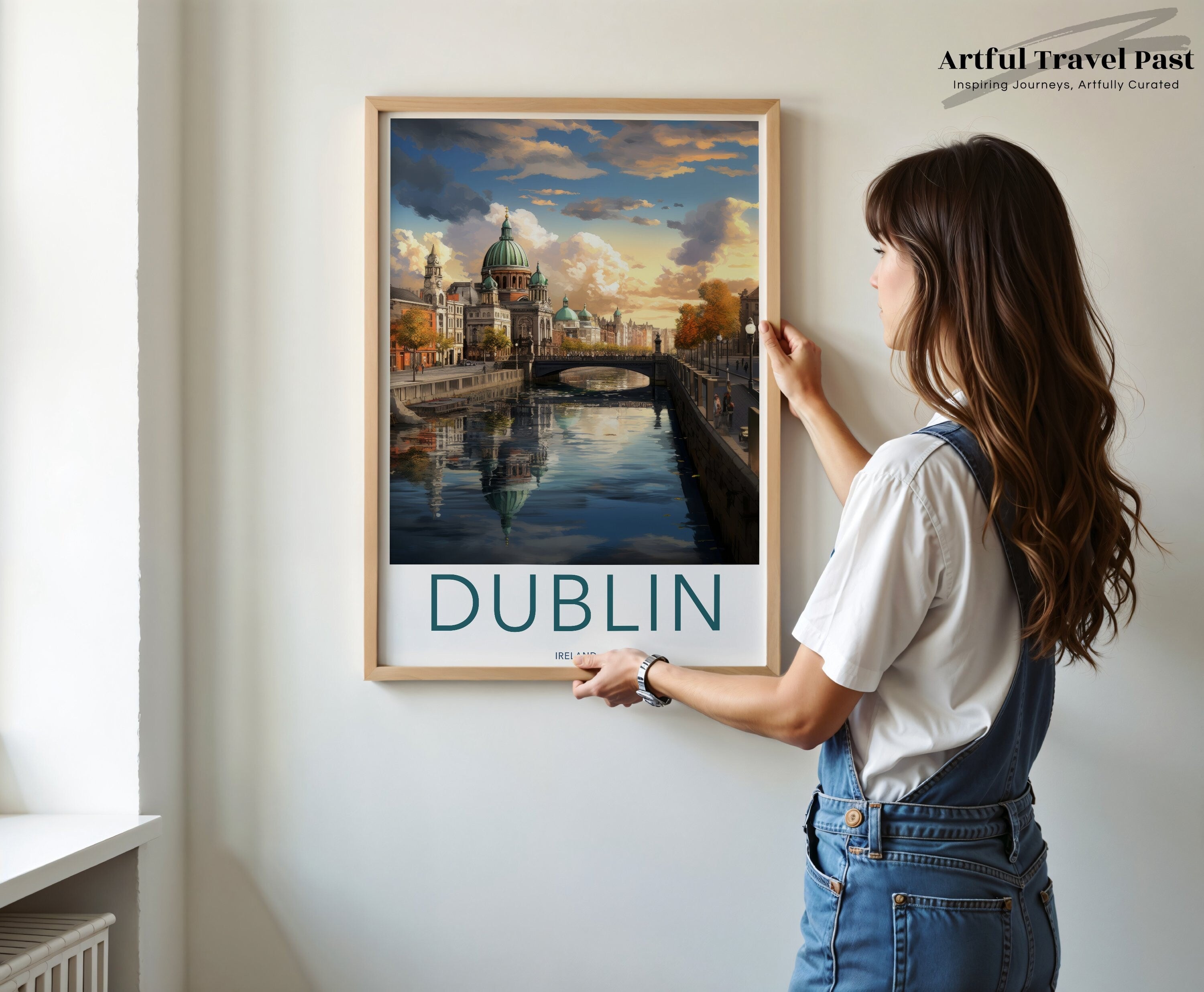 Dublin Wall Art Print, Vintage Dublin Poster, Ireland Cityscape, Historic Dublin Landmark, Home Decor, Travel Inspired Art