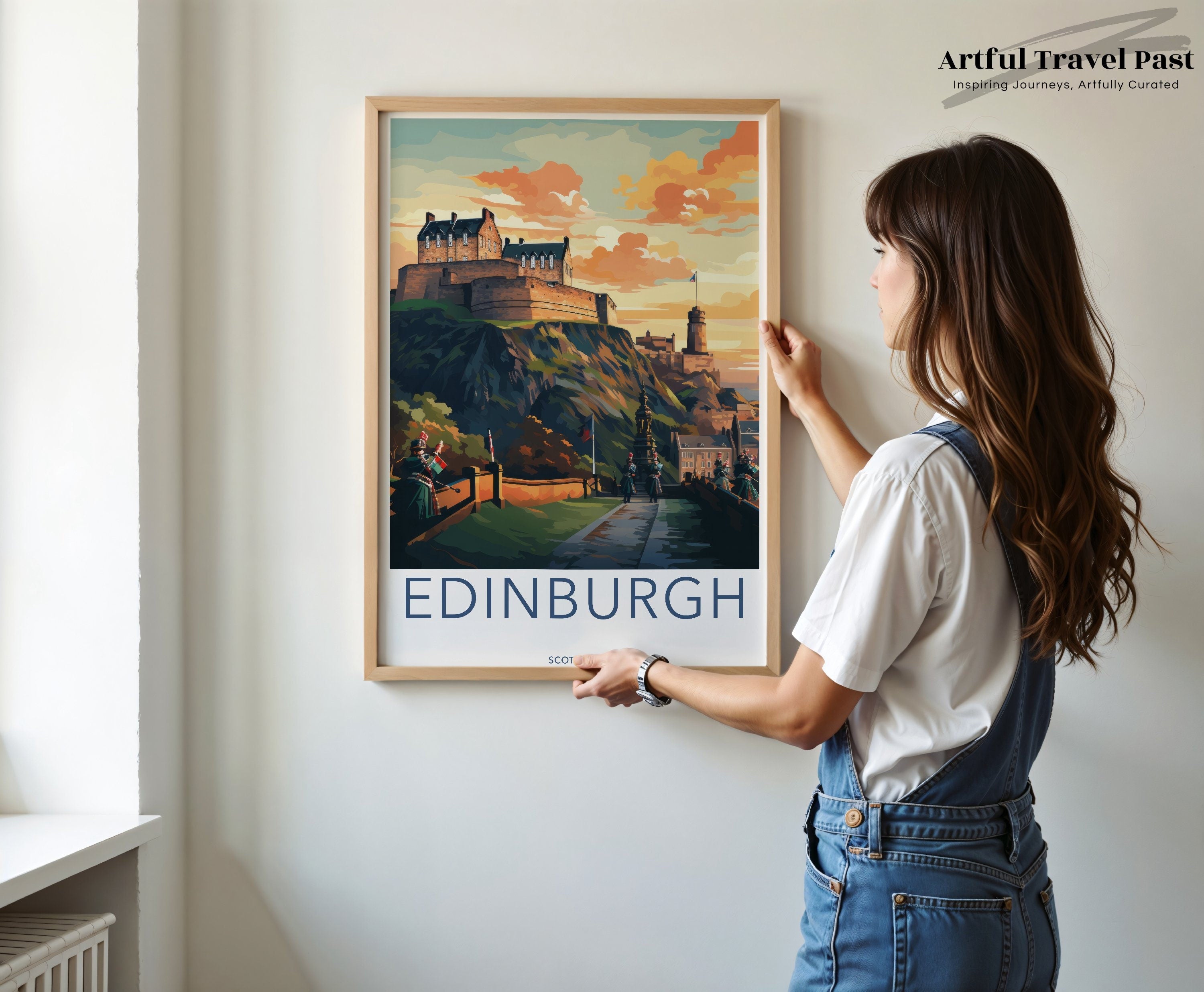 Edinburgh Castle, Scotland Wall Art, Scottish Landmark Illustration, Historic Edinburgh Print, Travel Poster, Home Decor, Gift Idea