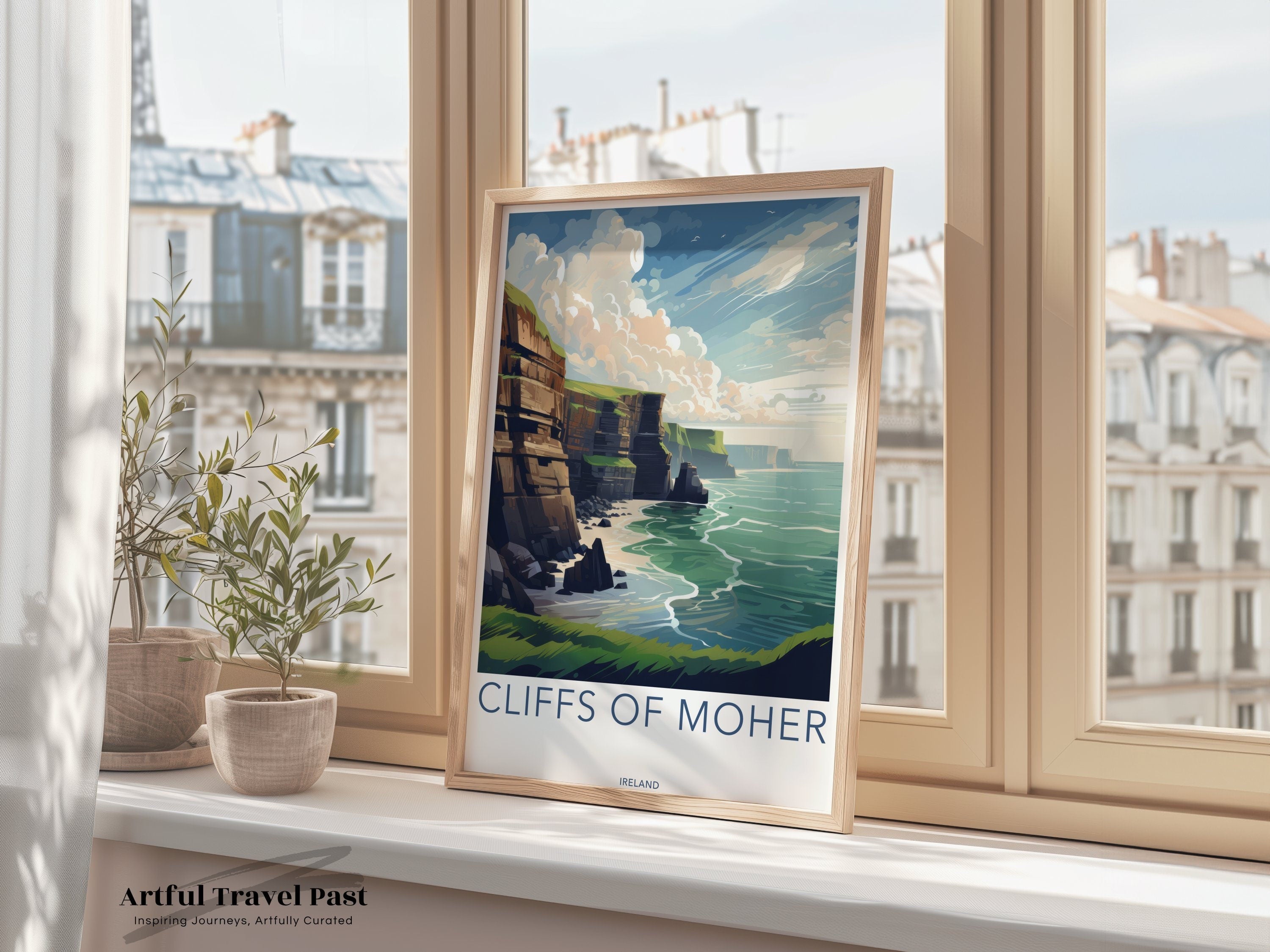 Cliffs of Moher Wall Art Print, Ireland Coastal Scenery, Stunning Irish Landscape, Travel Poster, Nature Decor, Irish Wall Artwork