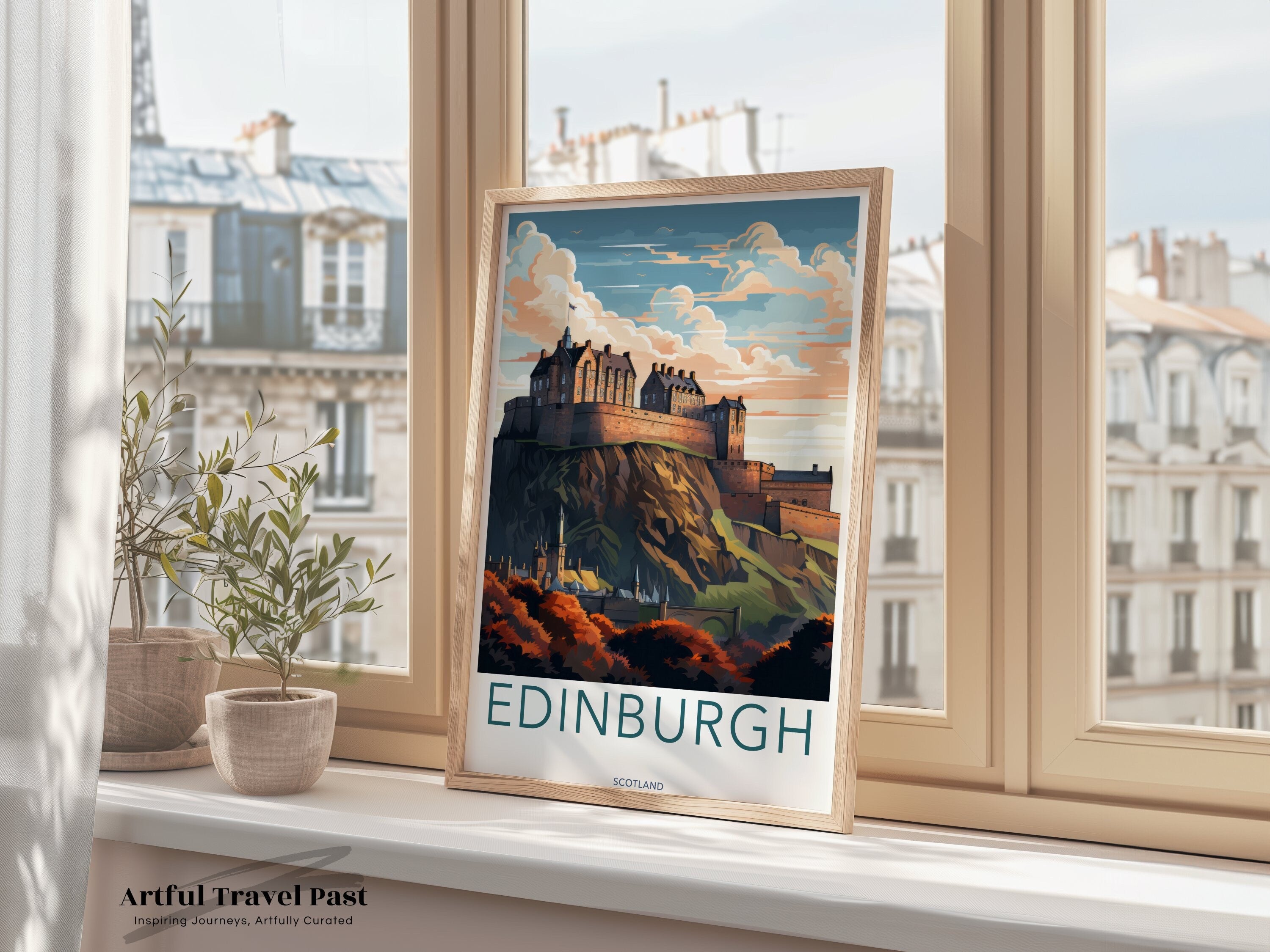 Edinburgh Castle Scotland Wall Art, Historical Landmark Poster, Scottish Heritage Decor, Travel Gift, Architecture Print, Home Decor